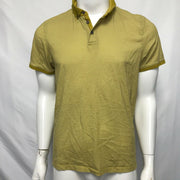 Ted Baker Men's Fliyte Cotton Polo Shirt Yellow Green Geo Print Sz M