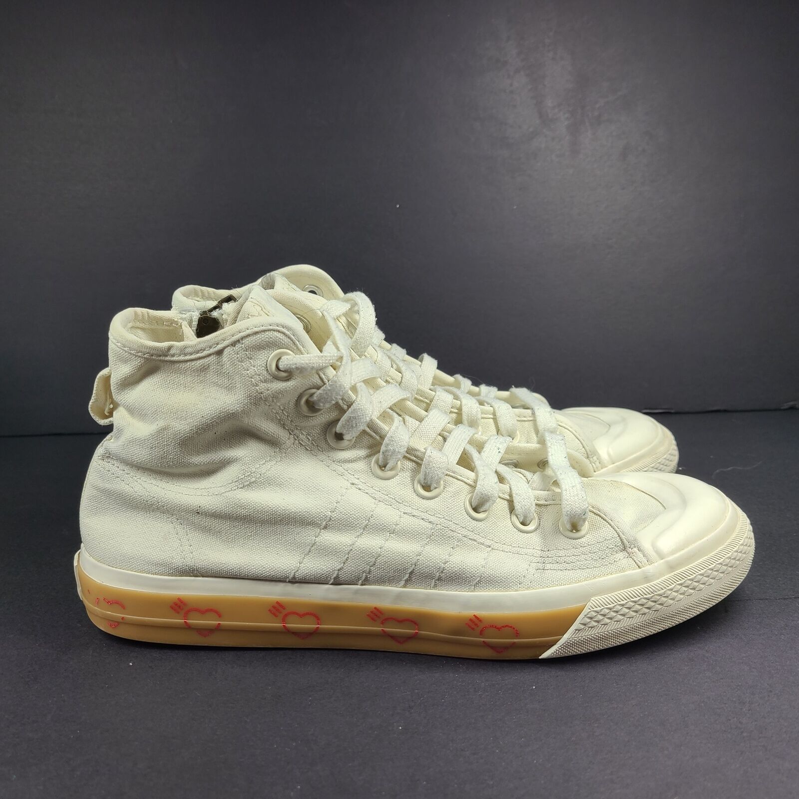 adidas Unisex Nizza Hi Human Made Canvas Sneakers Off White FY5188 US Sz 9