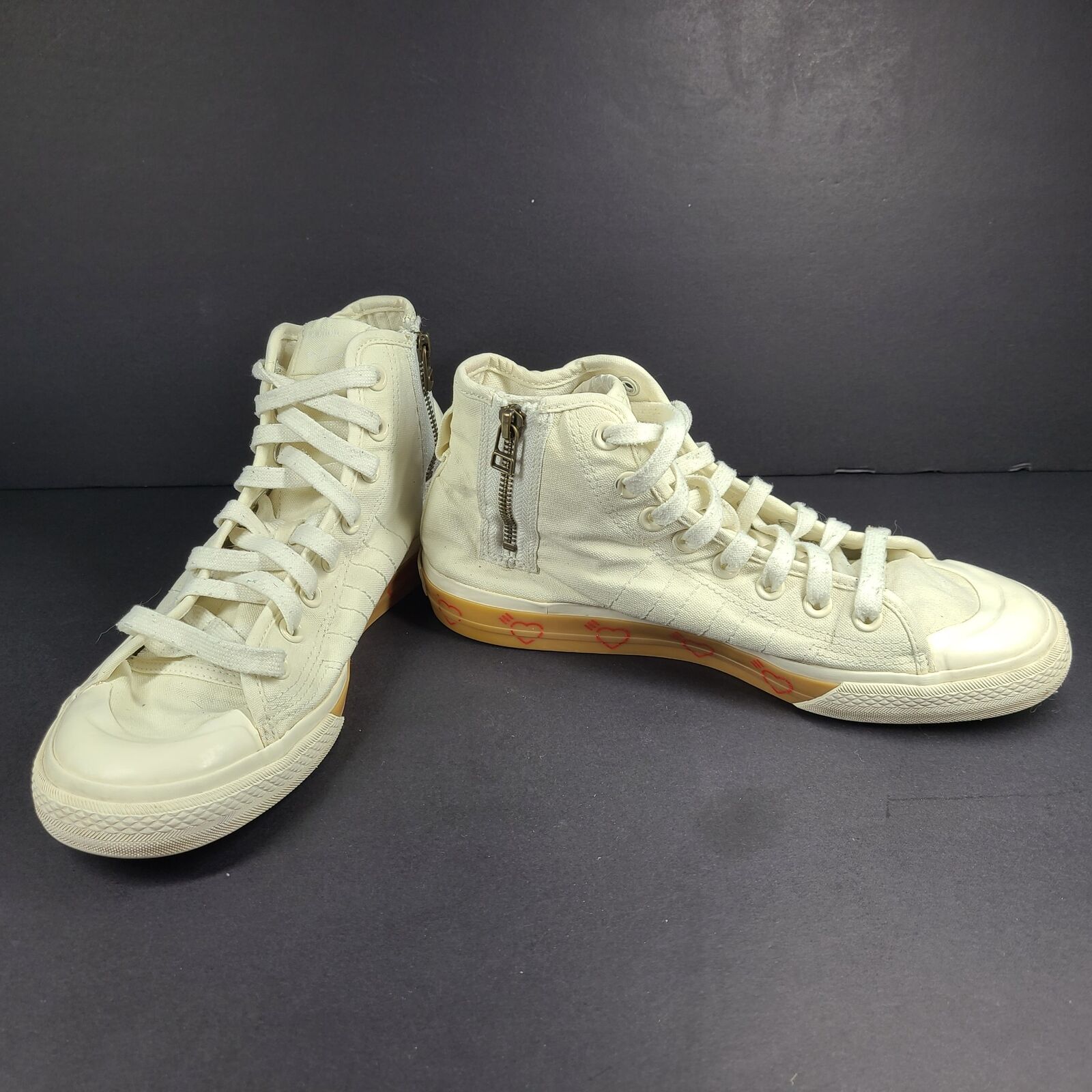 adidas Unisex Nizza Hi Human Made Canvas Sneakers Off White FY5188 US Sz 9