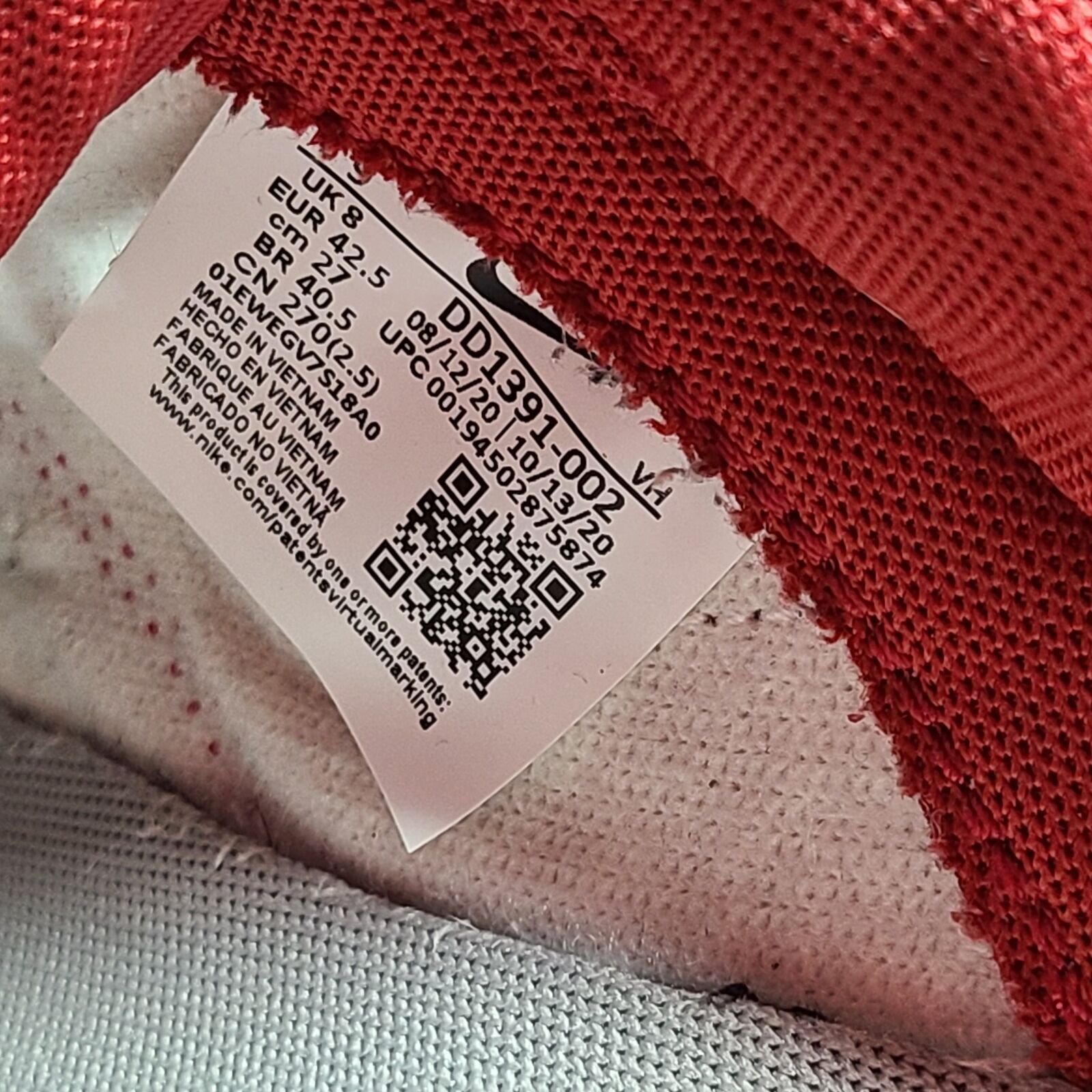 Nike Men's Jordan Dunk Low SP  Sneakers ‘UNLV’ 2021 DD1391-002 Size 9