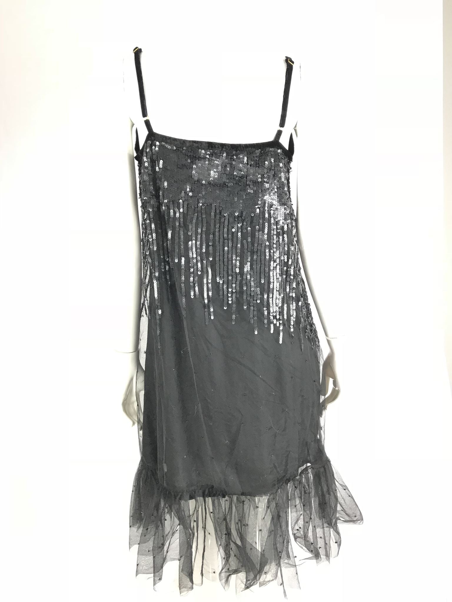 Manoush Women's Black Sequin Strap Dress Size 6
