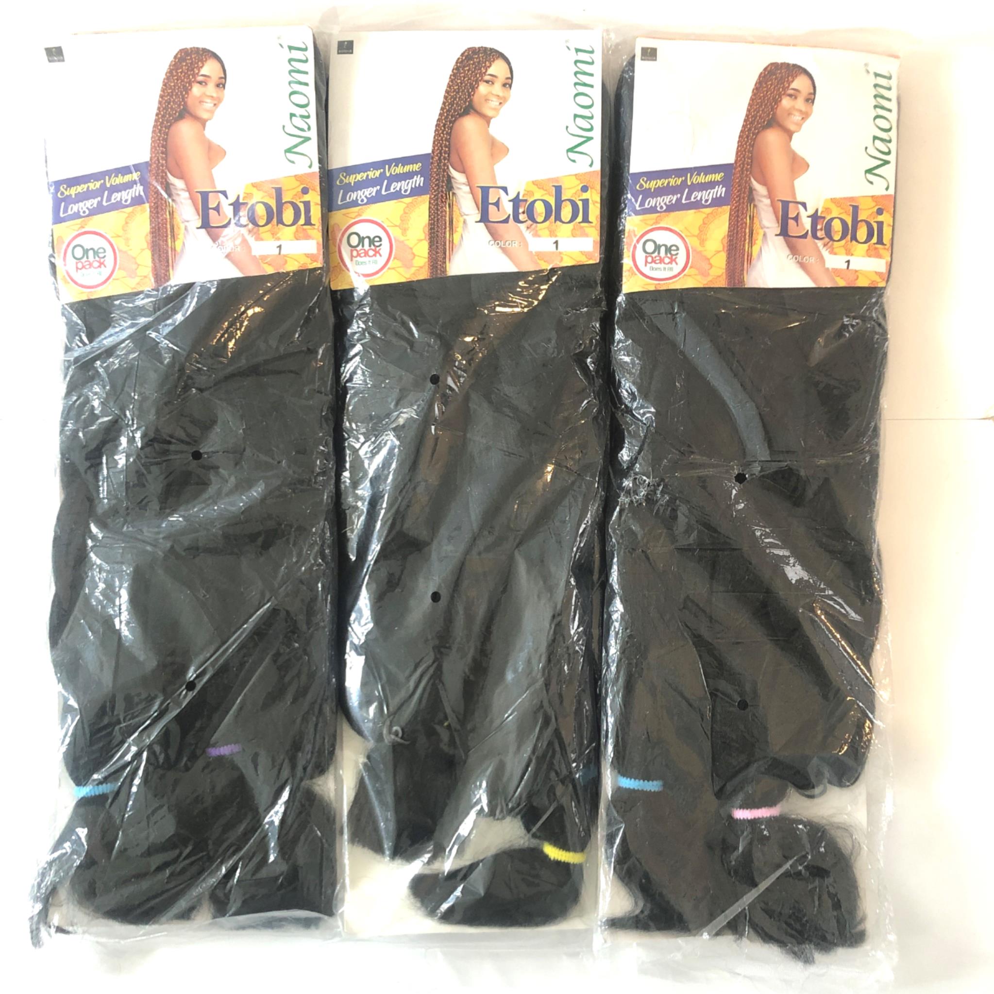 3 x 480g Naomi Etobi 100" Length Superior Volume Hair Extensions Black 1