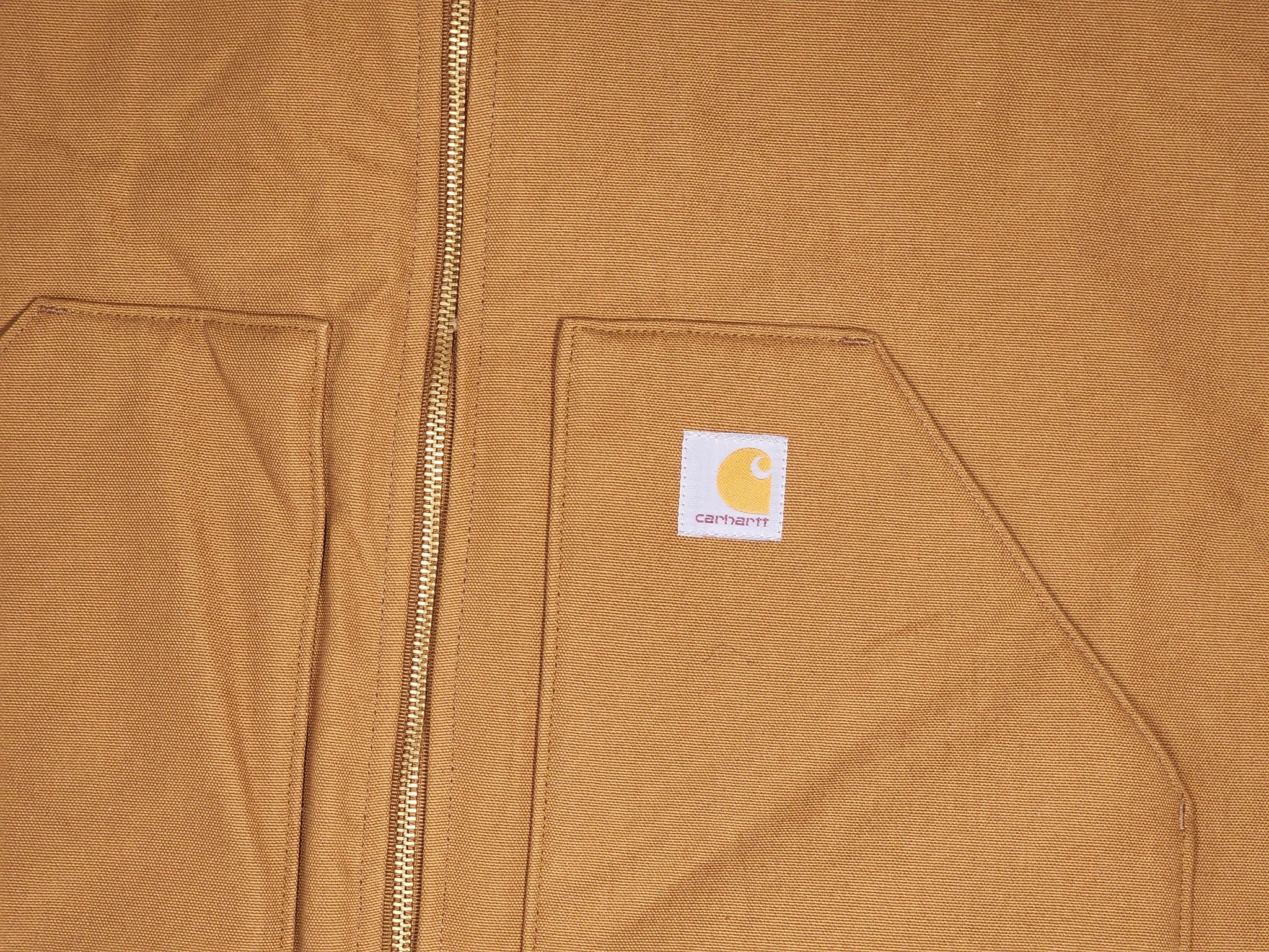 Carhartt Men's Relaxed Fit Firm Duck Insulated Rib Collar Vest Brown Sz 2XL XXL