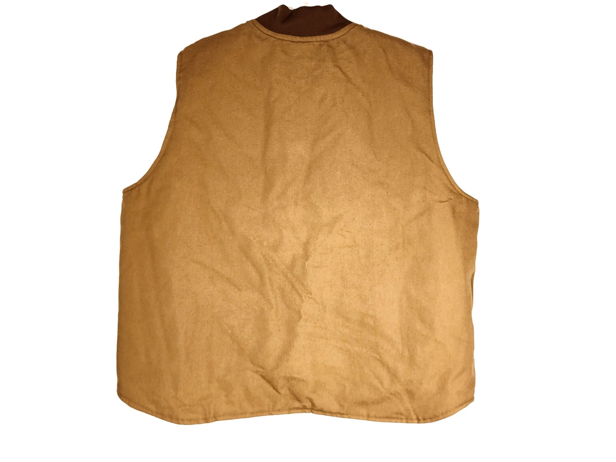 Carhartt Men's Relaxed Fit Firm Duck Insulated Rib Collar Vest Brown Sz 2XL XXL