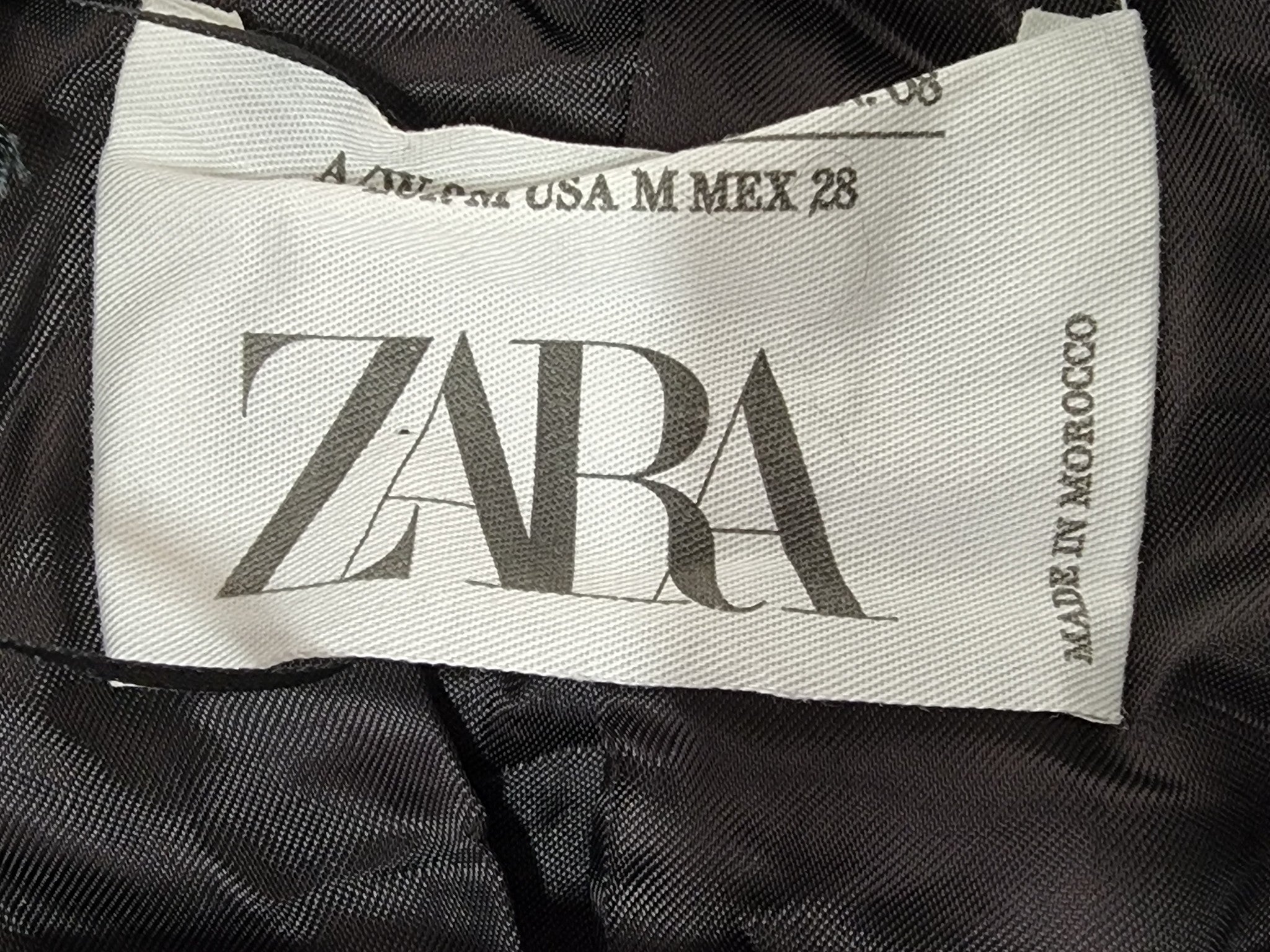 Zara Women's 100% Wool Fitted Blazer Suit Jacket Black Sz M