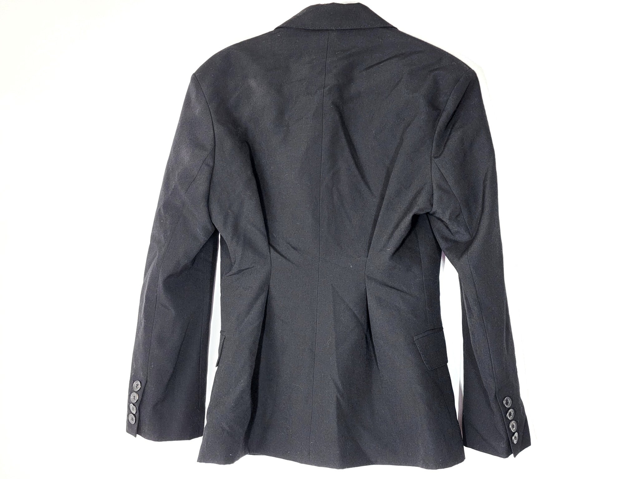 Zara Women's 100% Wool Fitted Blazer Suit Jacket Black Sz M