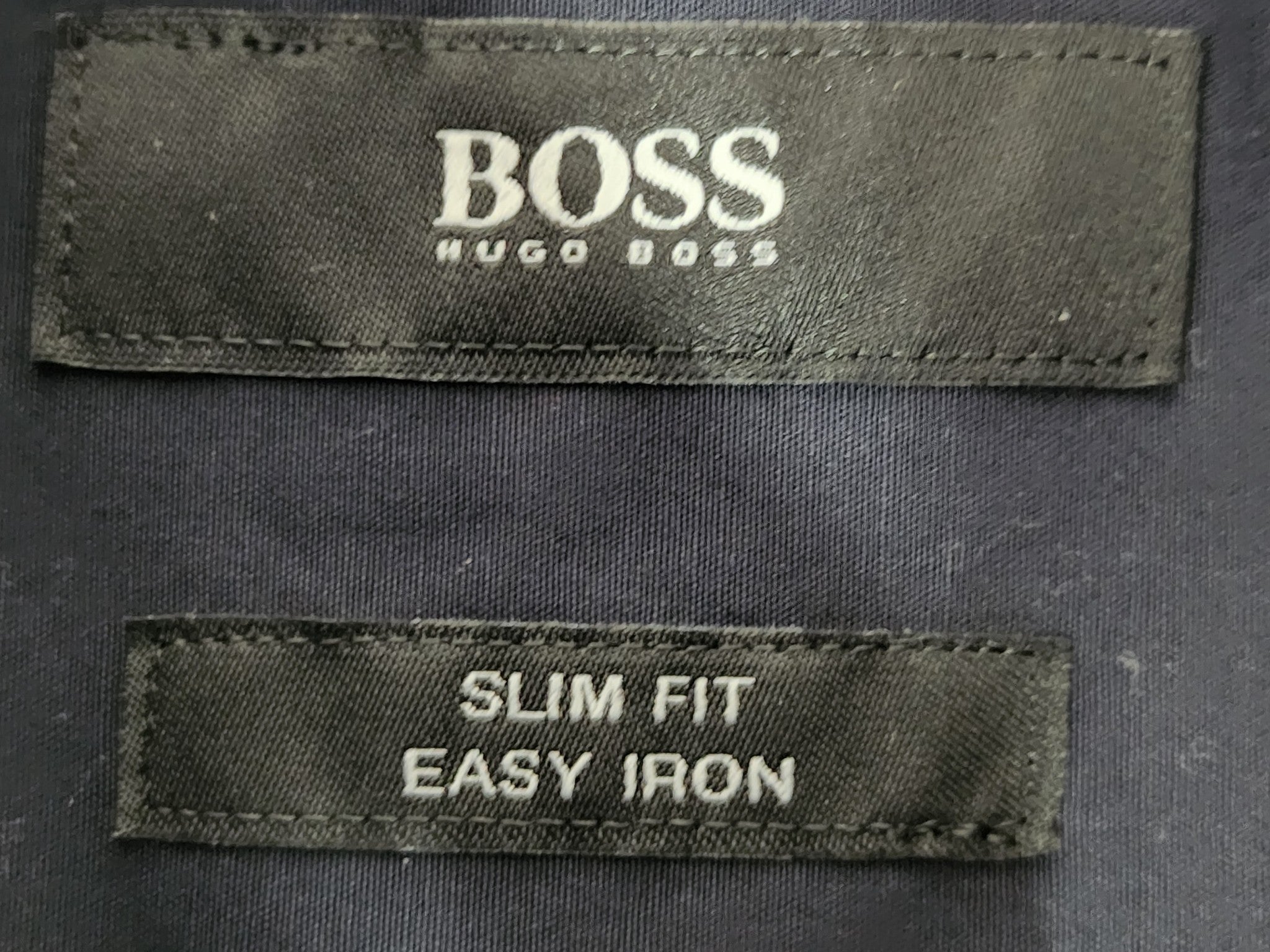 Hugo Boss Men's Slim Fit Button Down Dress Shirt Navy Blue Sz 17