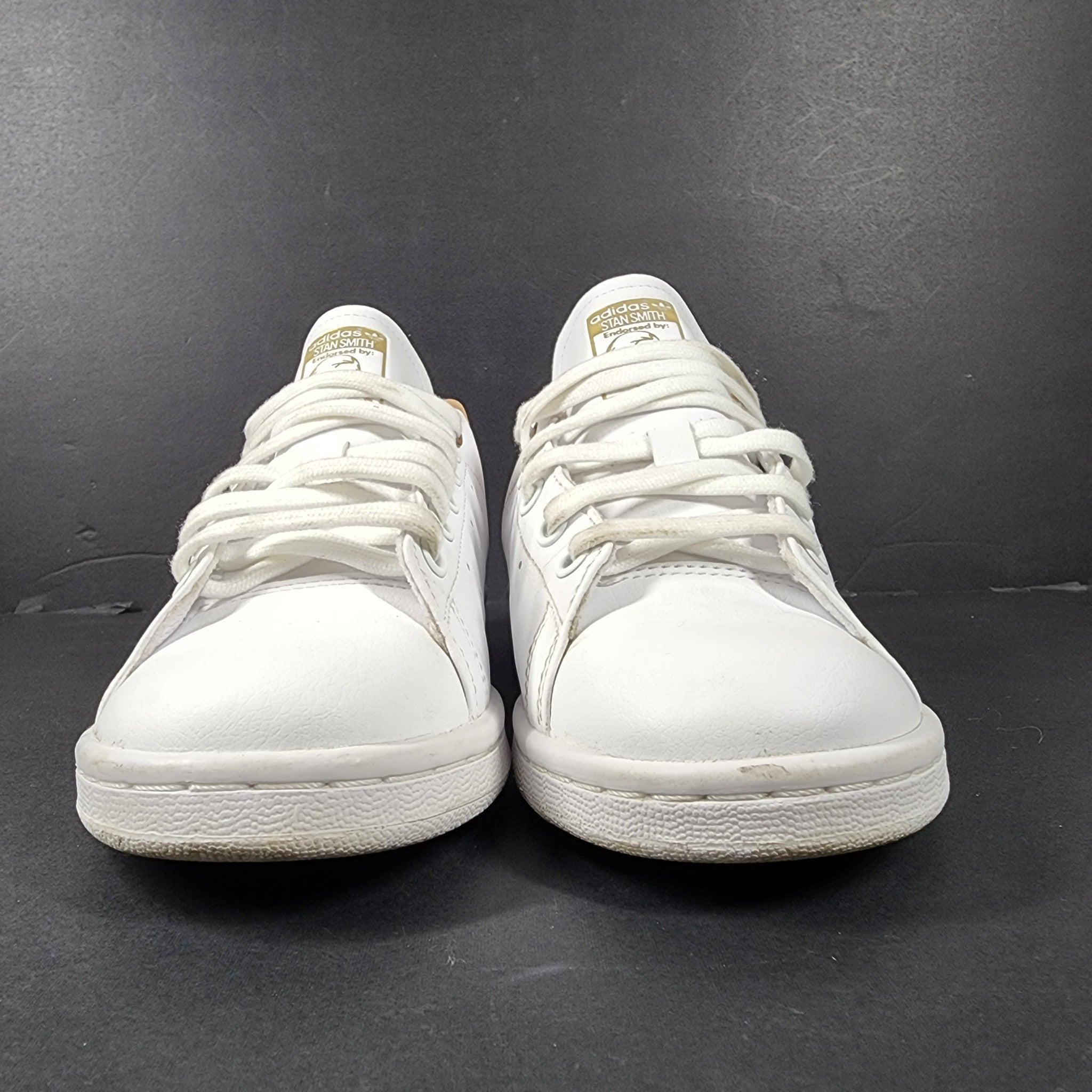 Adidas Women's Stan Smith Sneakers Shoes White Brown Gold GY5909 Sz 5