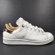 Adidas Women's Stan Smith Sneakers Shoes White Brown Gold GY5909 Sz 5