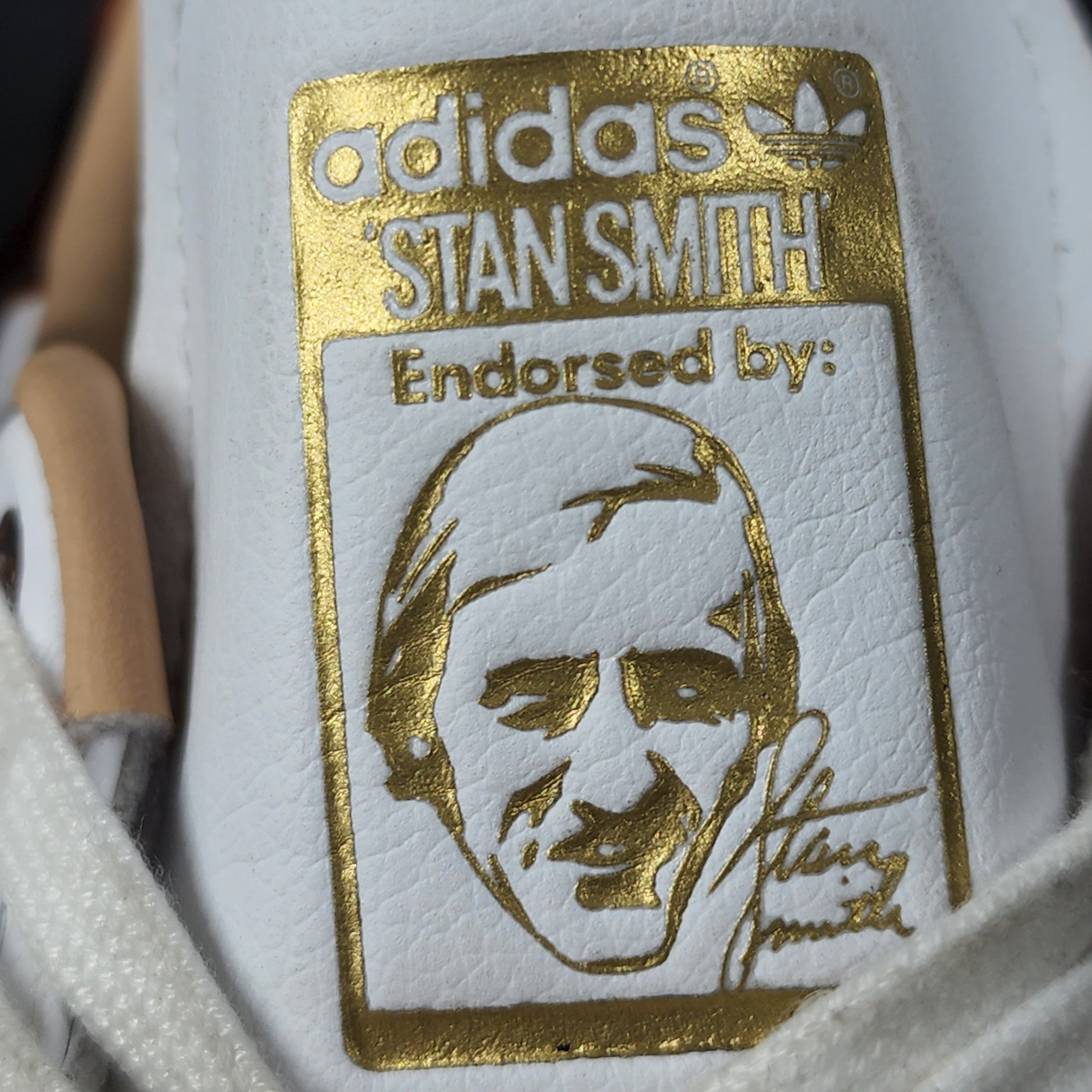 Adidas Women's Stan Smith Sneakers Shoes White Brown Gold GY5909 Sz 5