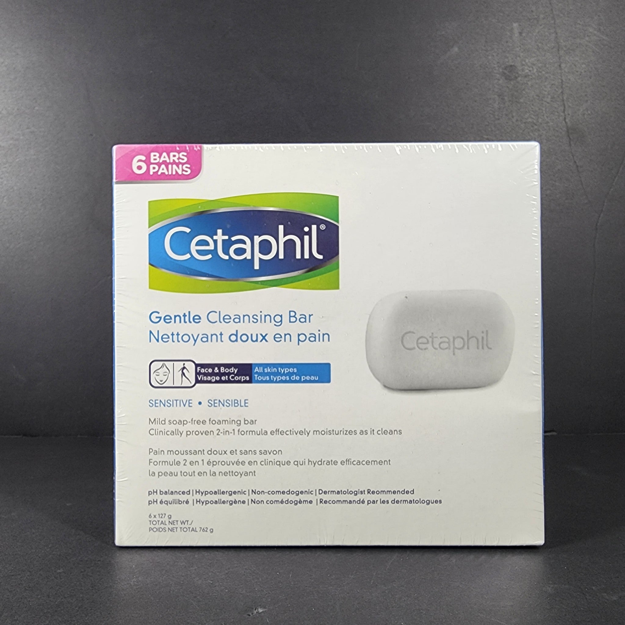 Lot of 6 Bars x 4.5 oz Cetaphil Soap Gentle Cleansing Bar for Sensitive Skin