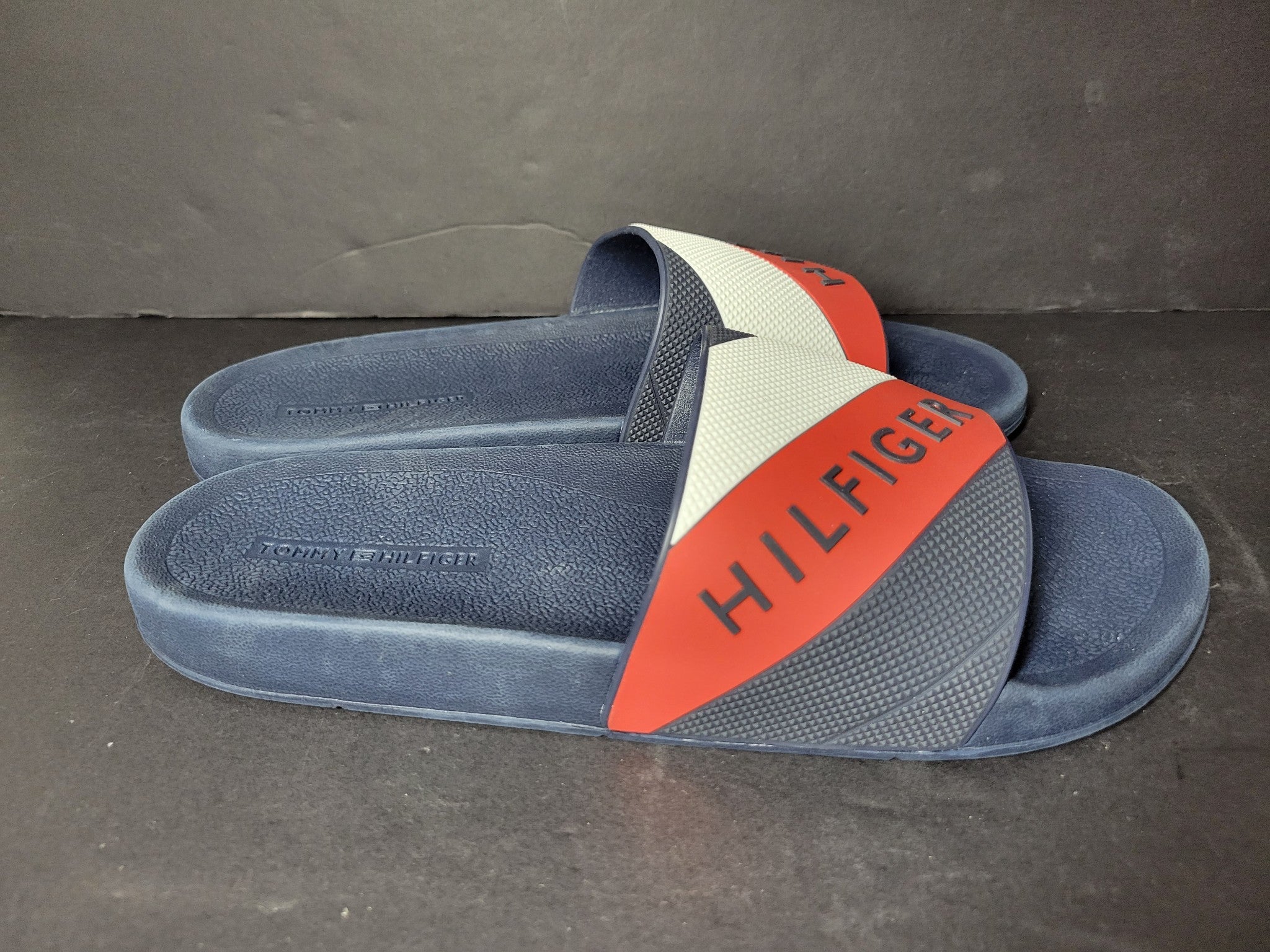 Tommy Hilfiger Men's Pool Slides Shower Beach Sandals Blue Sz 11M NEW
