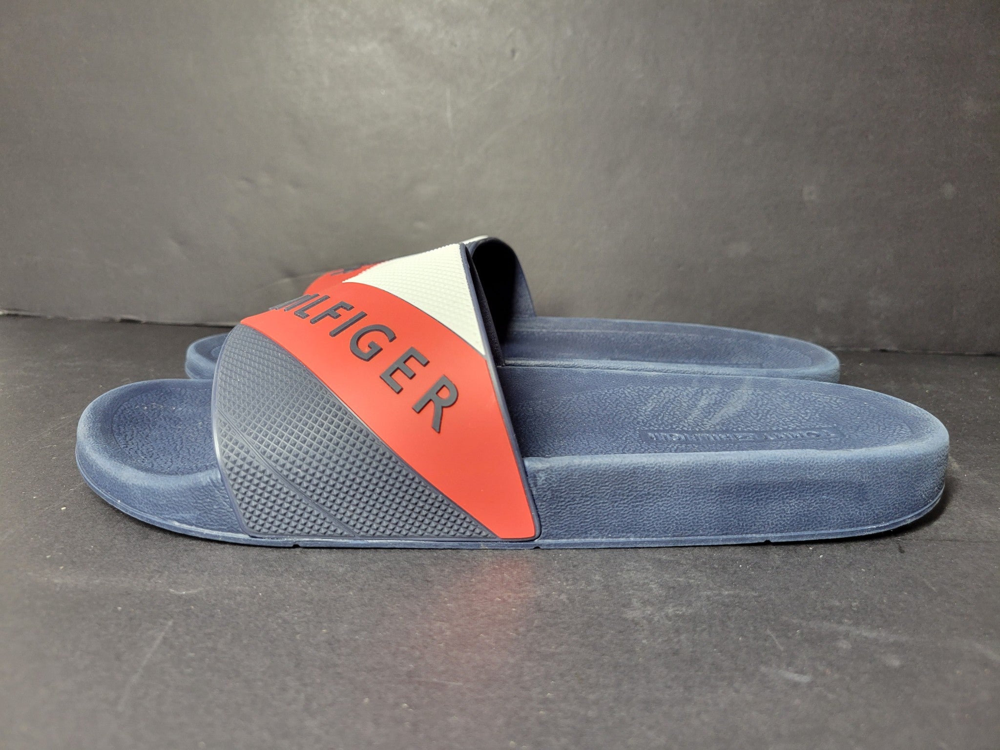 Tommy Hilfiger Men's Pool Slides Shower Beach Sandals Blue Sz 11M NEW