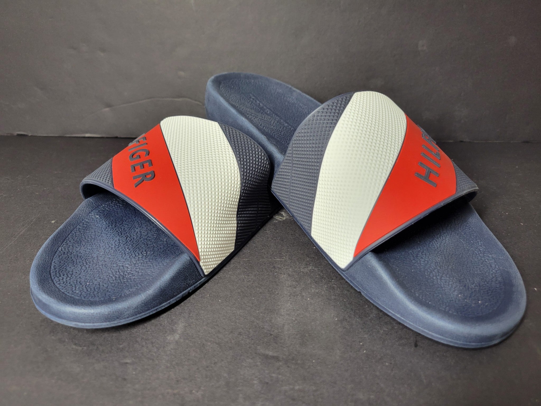 Tommy Hilfiger Men's Pool Slides Shower Beach Sandals Blue Sz 11M NEW