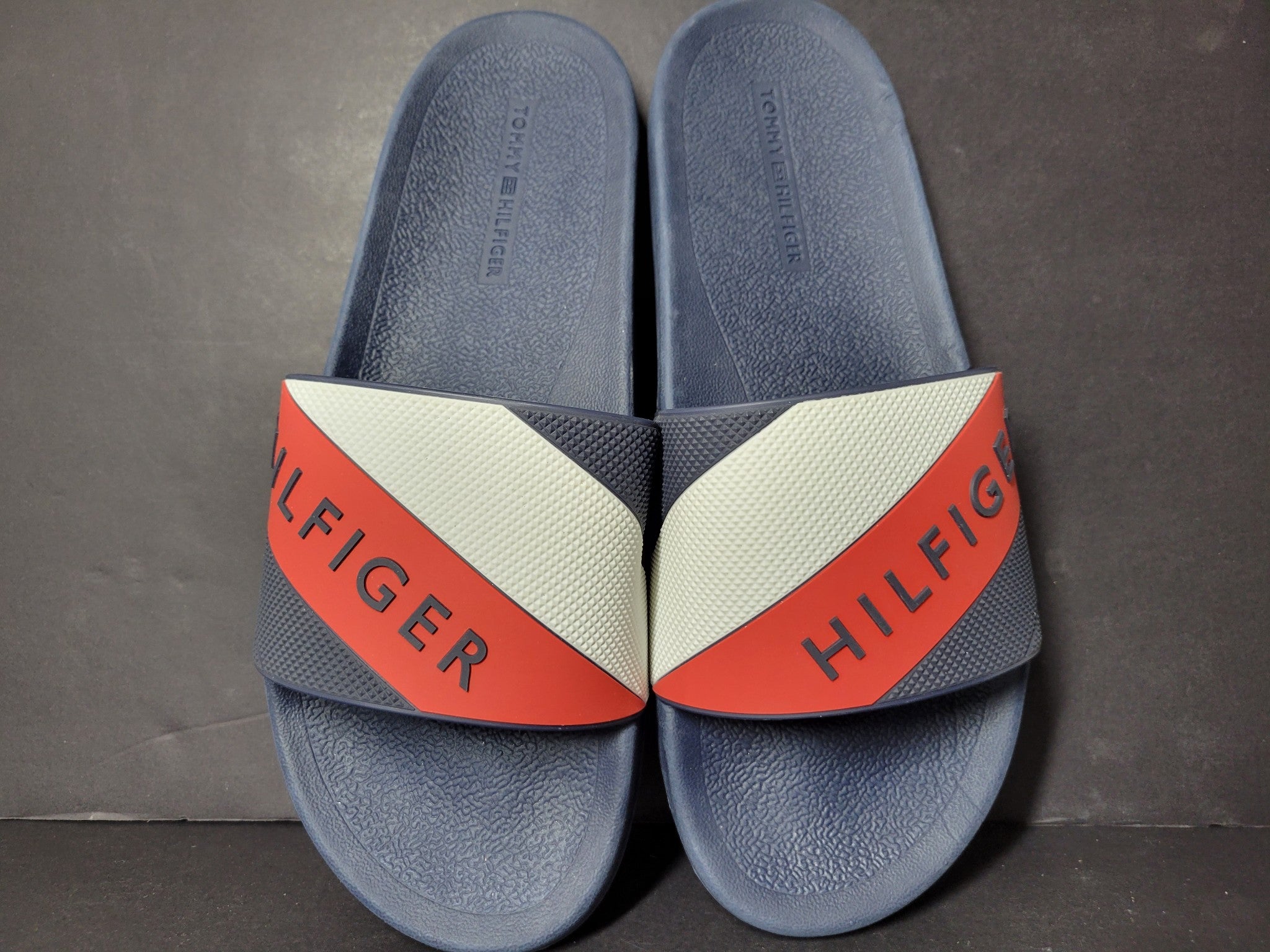 Tommy Hilfiger Men's Pool Slides Shower Beach Sandals Blue Sz 11M NEW