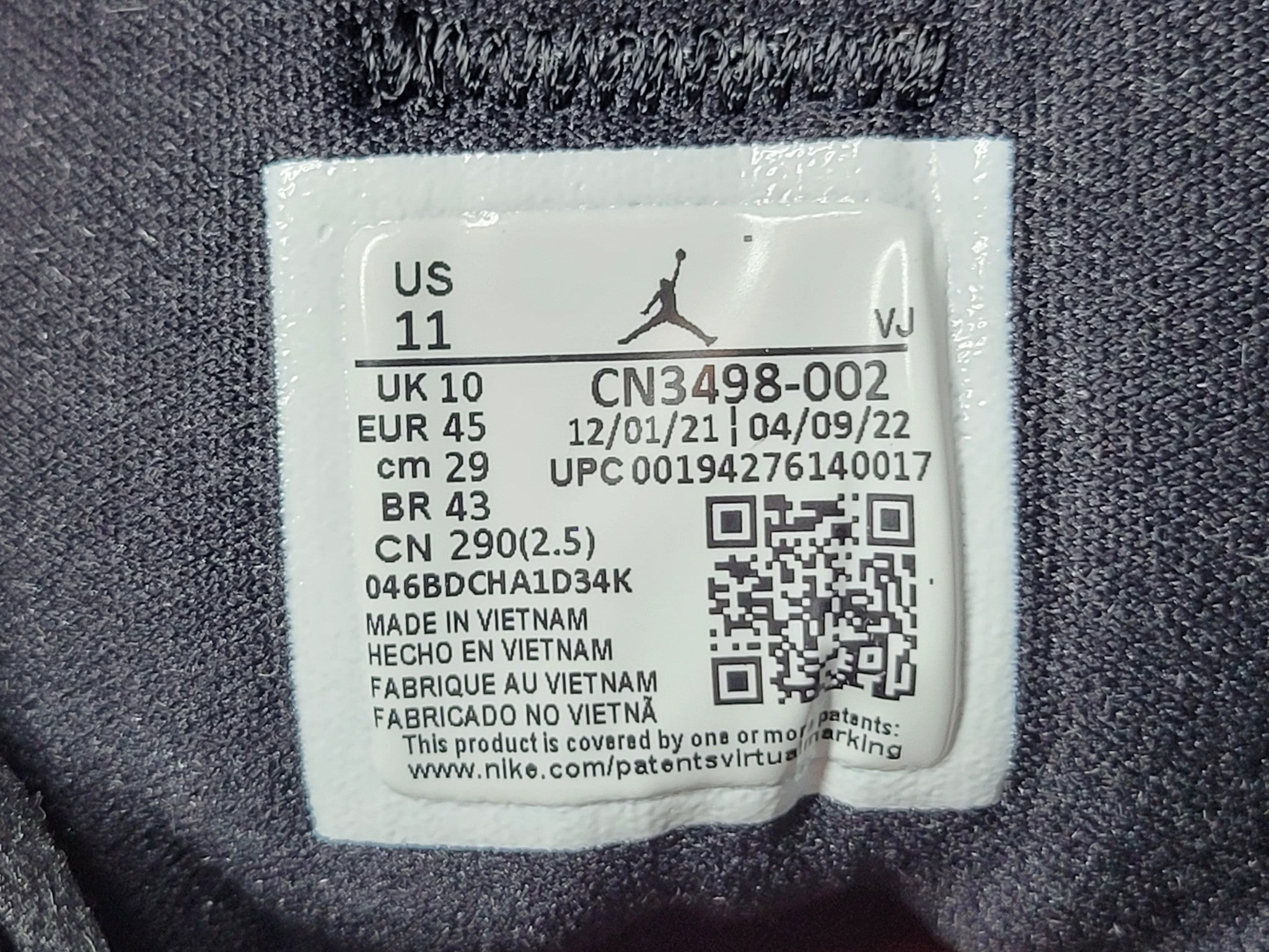 Nike Jordan Air Cadence Sneakers Shoes CN3498-002 Black Gray Sz 11