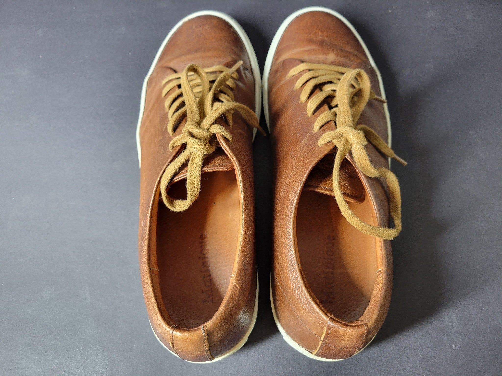 Matinique Men's Madir Leather Lace Up Sneakers Shoes Brown US Sz 9