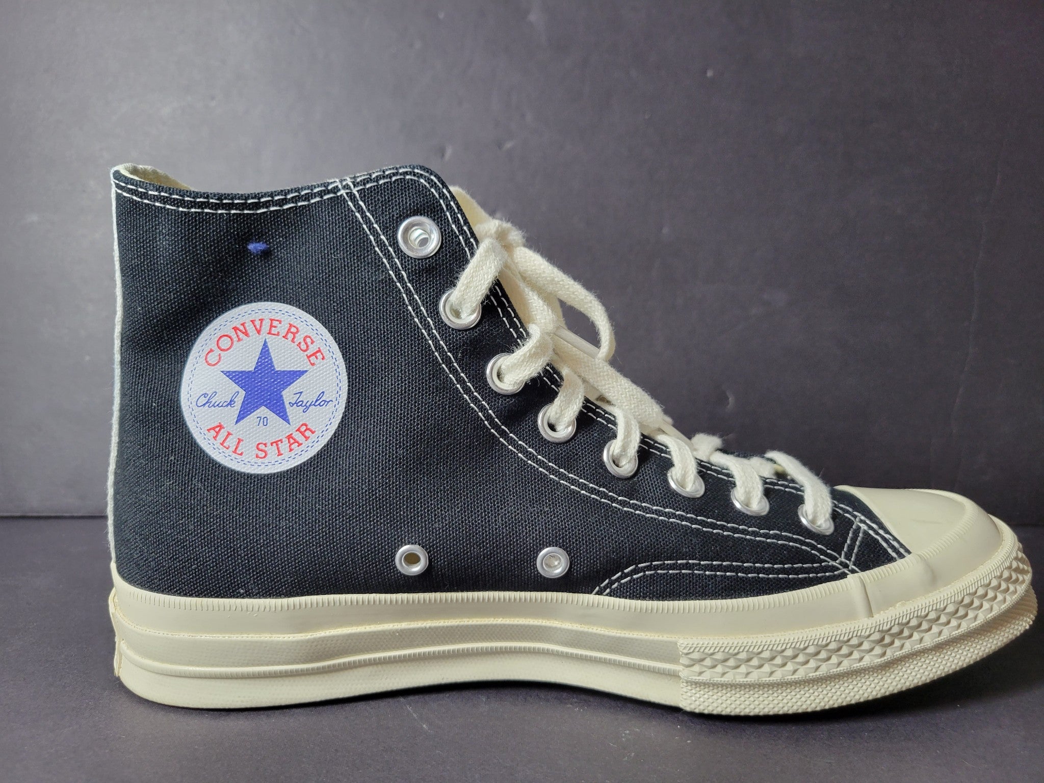 Comme des Garcons Play x Converse Chuck Taylor 70 High Sneakers Black Sz M8/W10