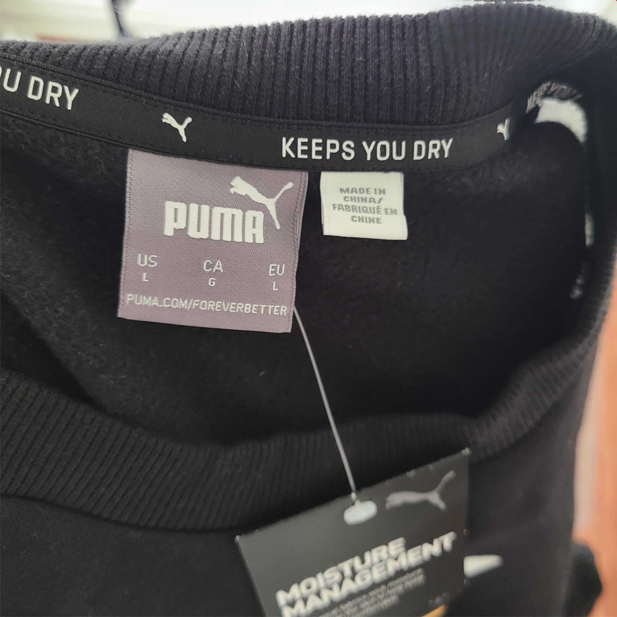 Puma Men's Drycell Crew Neck Sweatshirt Sweater Black Sz L