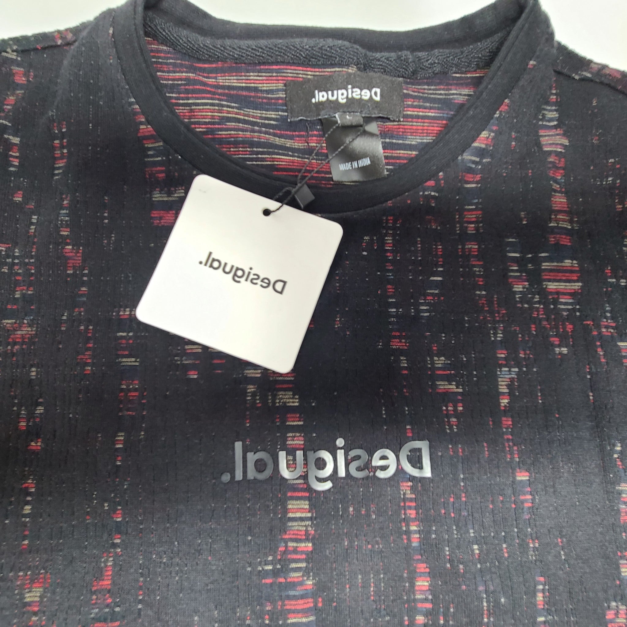 Desigual Men's 'Hector' Short Sleeve Jacquard Shirt T-Shirt Sz L