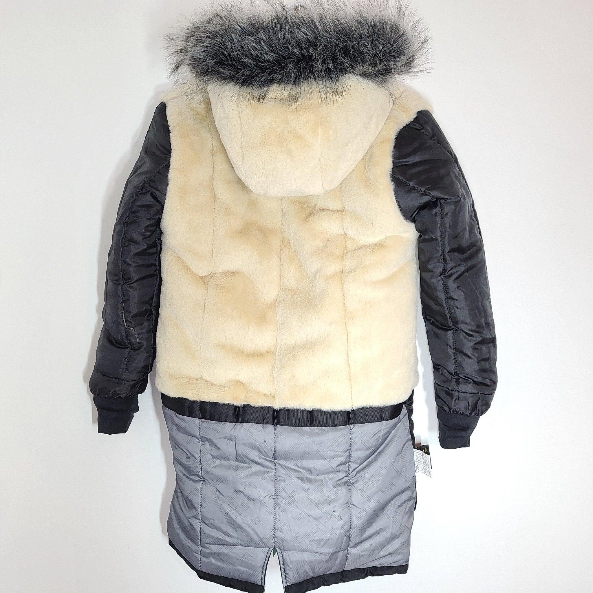 Conifere Pietra Girls' Winter Coat Parka Black w Faux Fur Hood Trim Sz S (10Y)