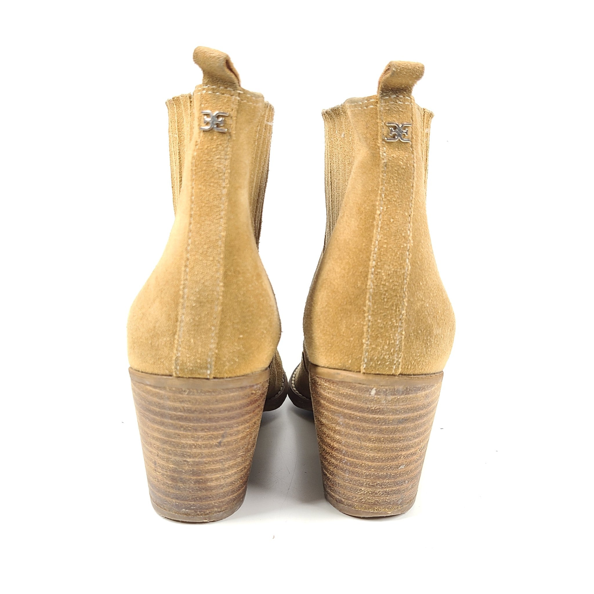 Sam Edelman Women's Winona Western Ankle Boots Suede Natural Brown US 9.5