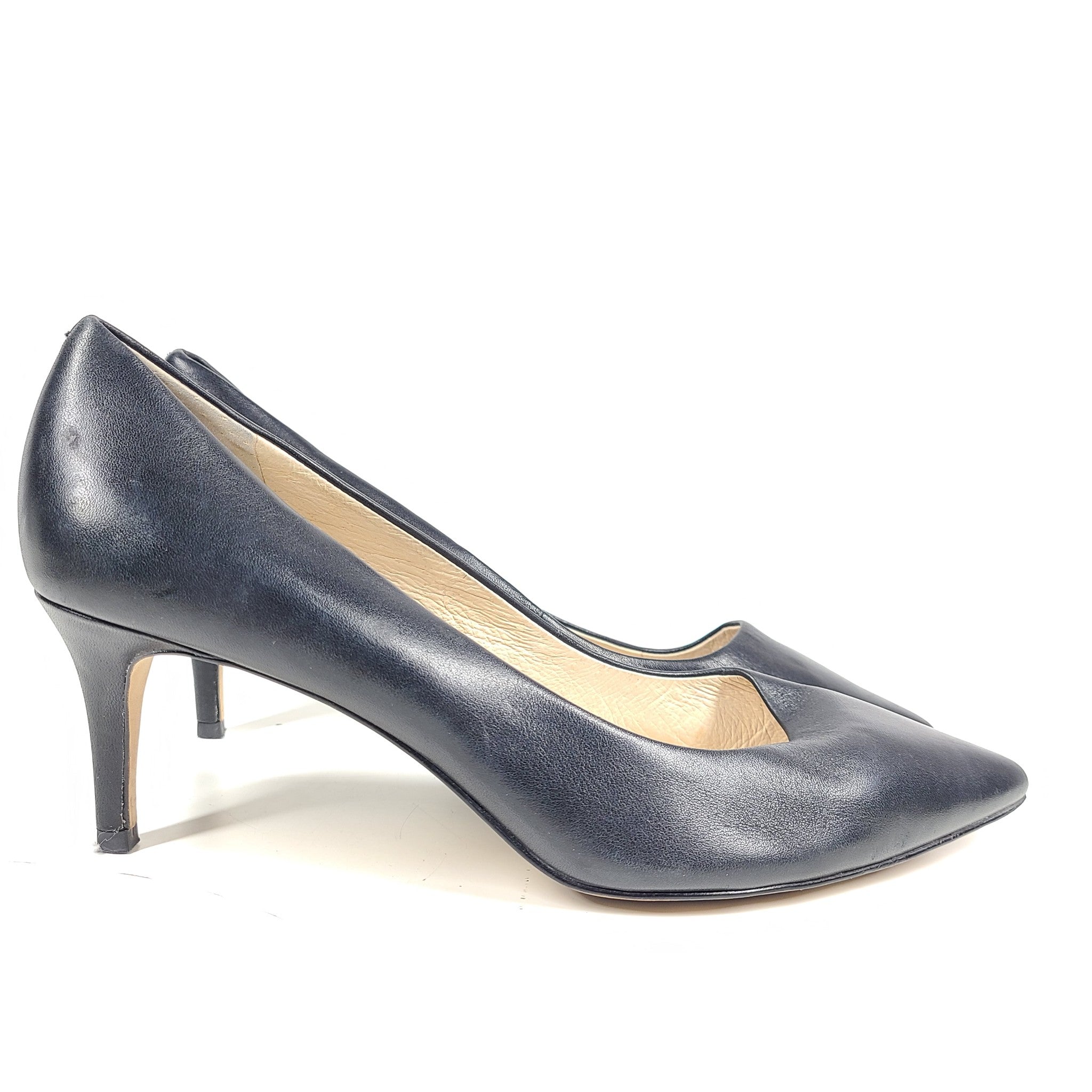 Louise et Cie Jordyna Pumps Heel Pointed Toe Black Leather US 9M