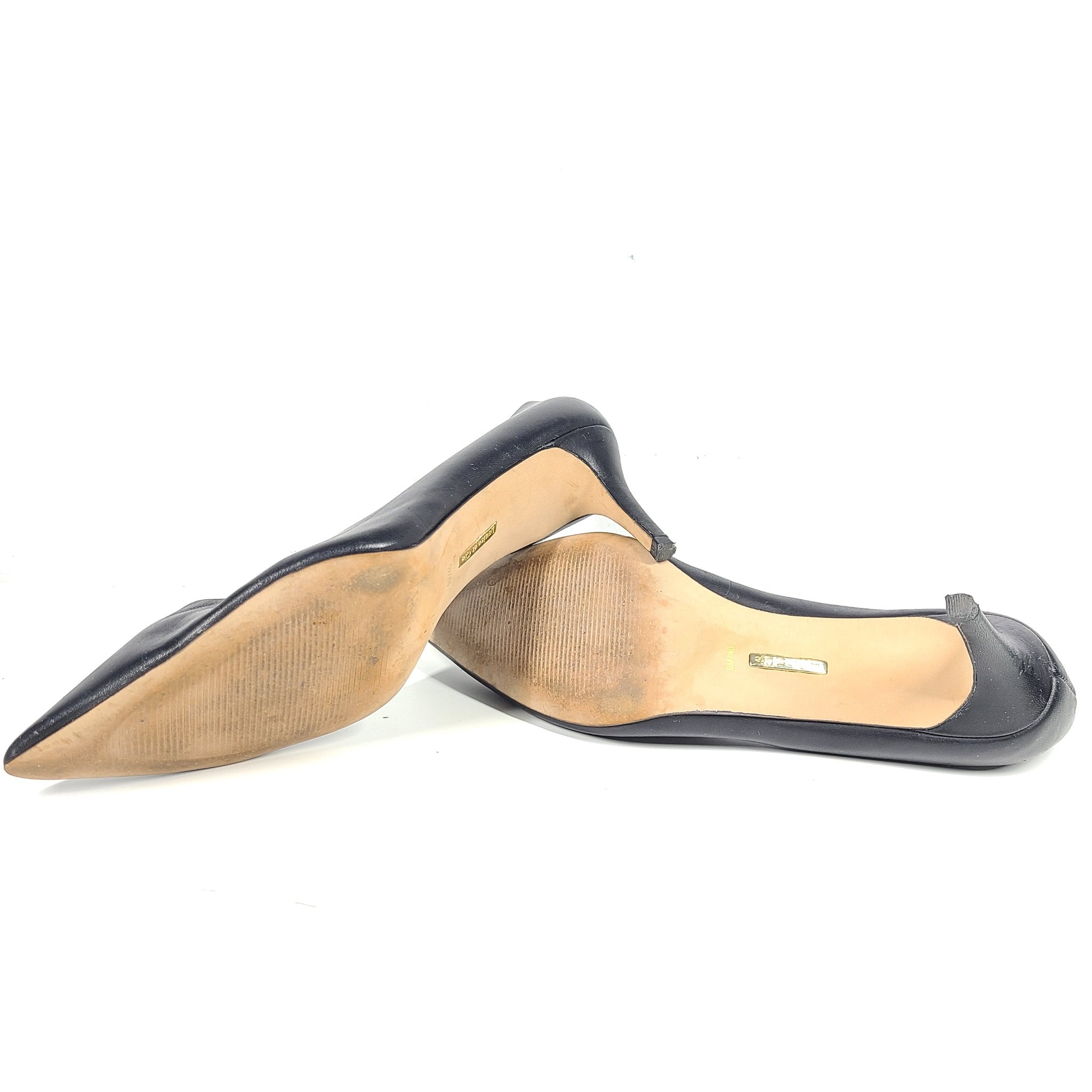 Louise et Cie Jordyna Pumps Heel Pointed Toe Black Leather US 9M