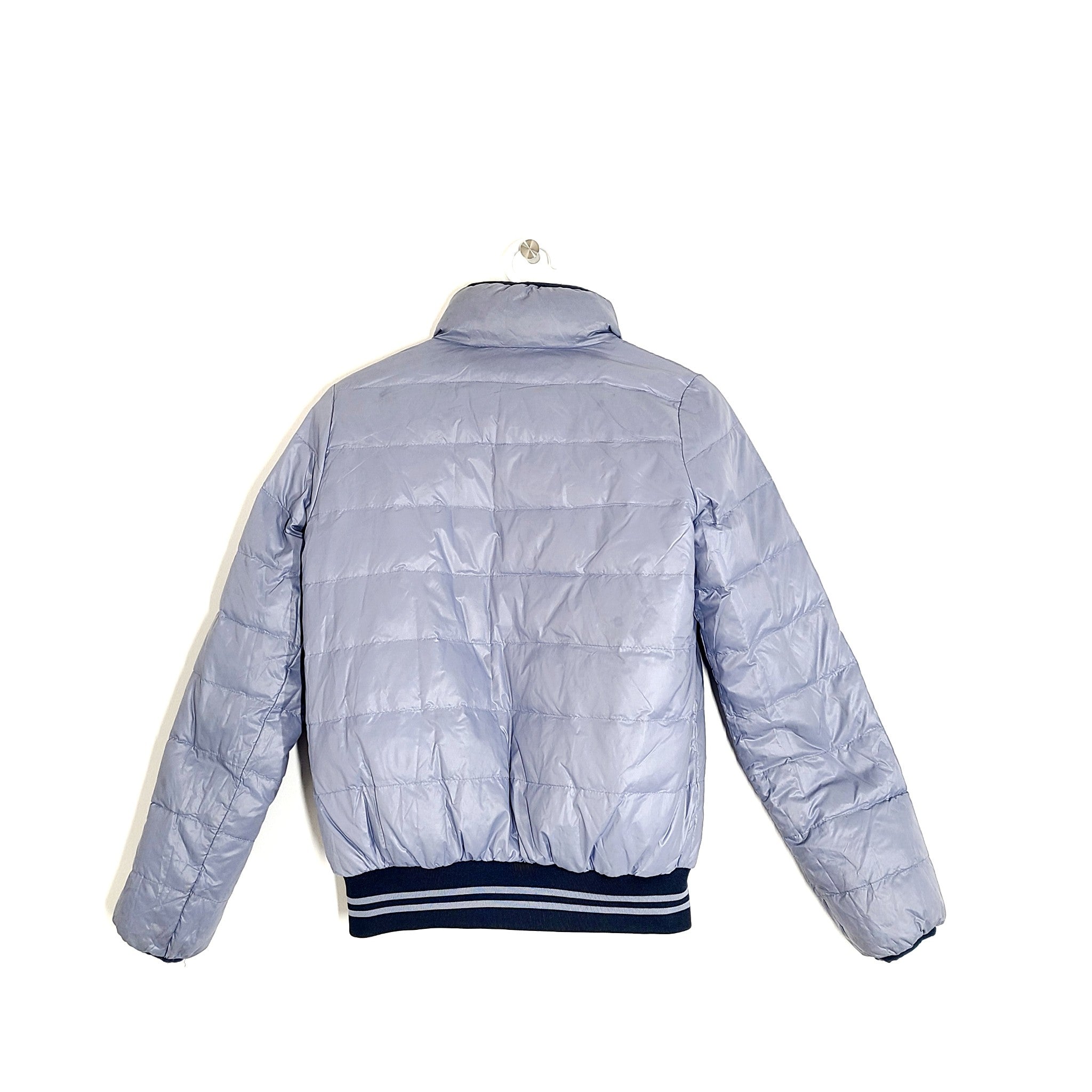 Benetton Kids' Reversible Down Puffer Jacket Light/Dark Blue Sz M