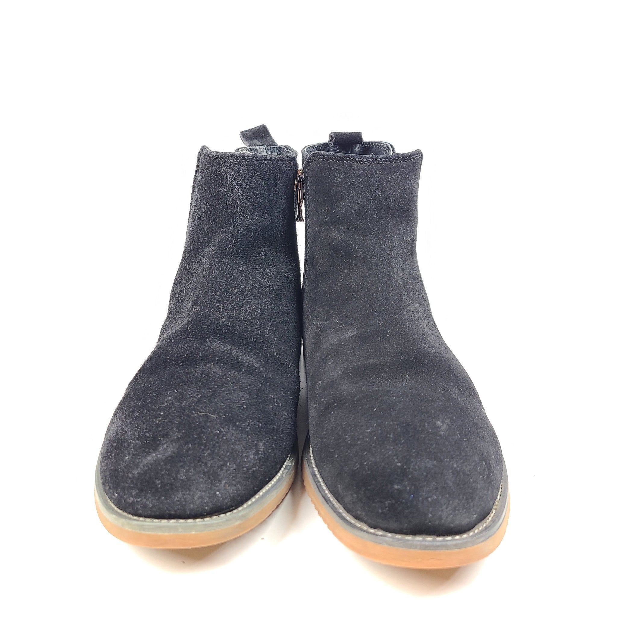 Zara Men's Suede Black Leather Boots #567-220 US8 Sz41