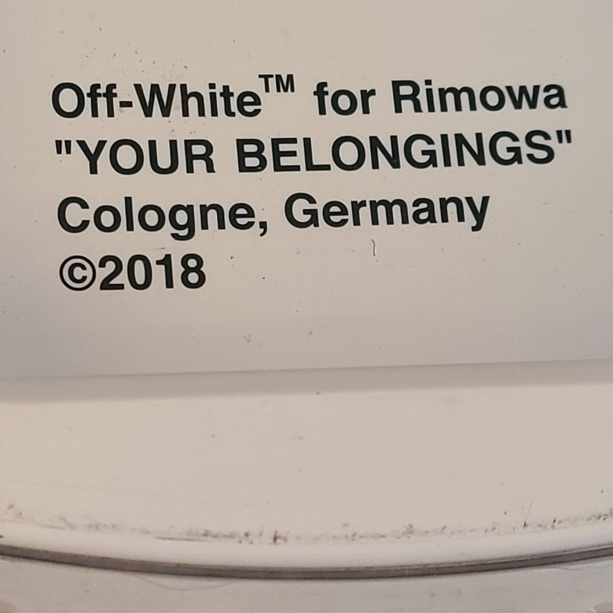 OFF WHITE X RIMOWA See Through 36L Case Logo Suitcase Carry On White