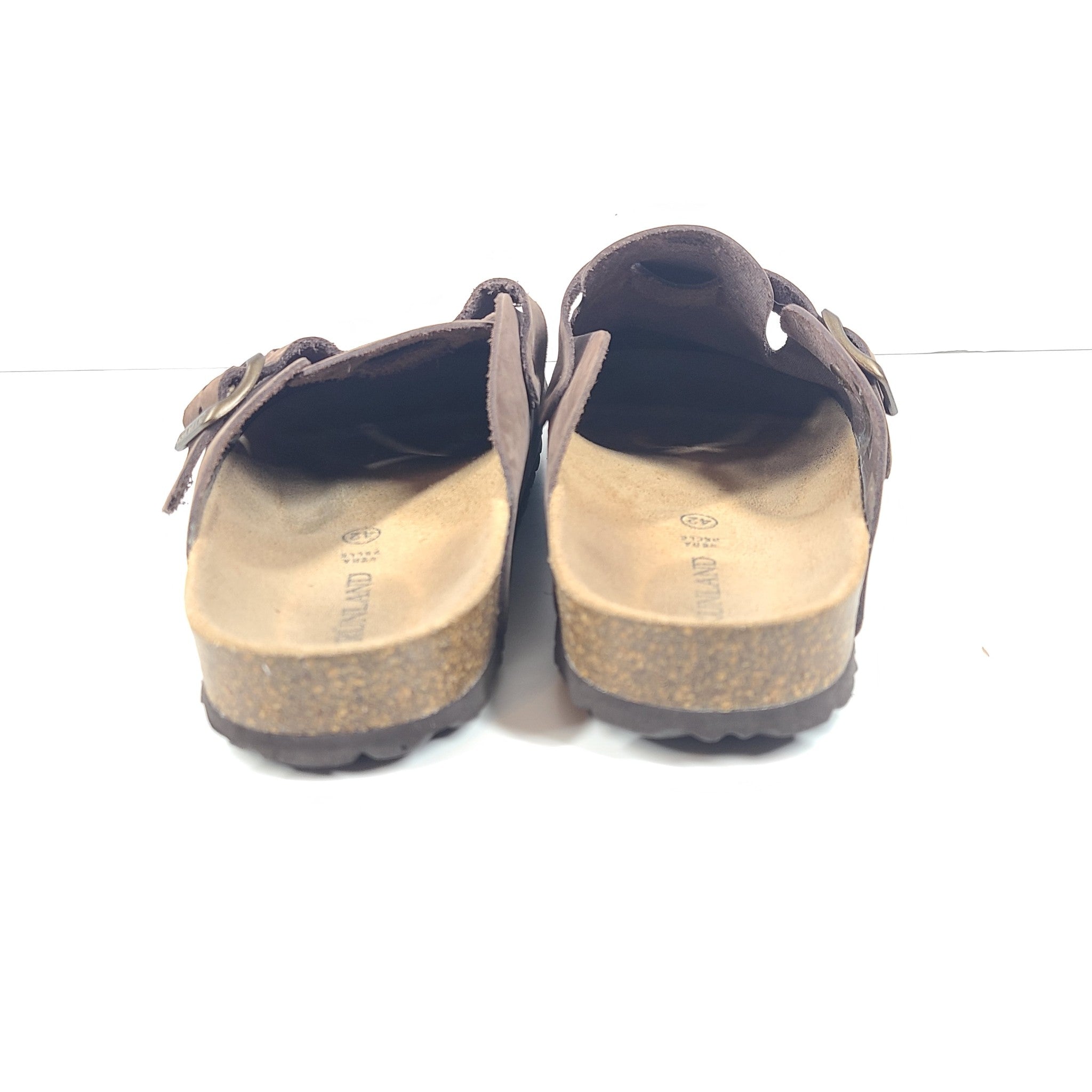 Grunland CB7033 Men's Robi Closed Leather Slipper Brown Sz 9 EUR 42 MINT