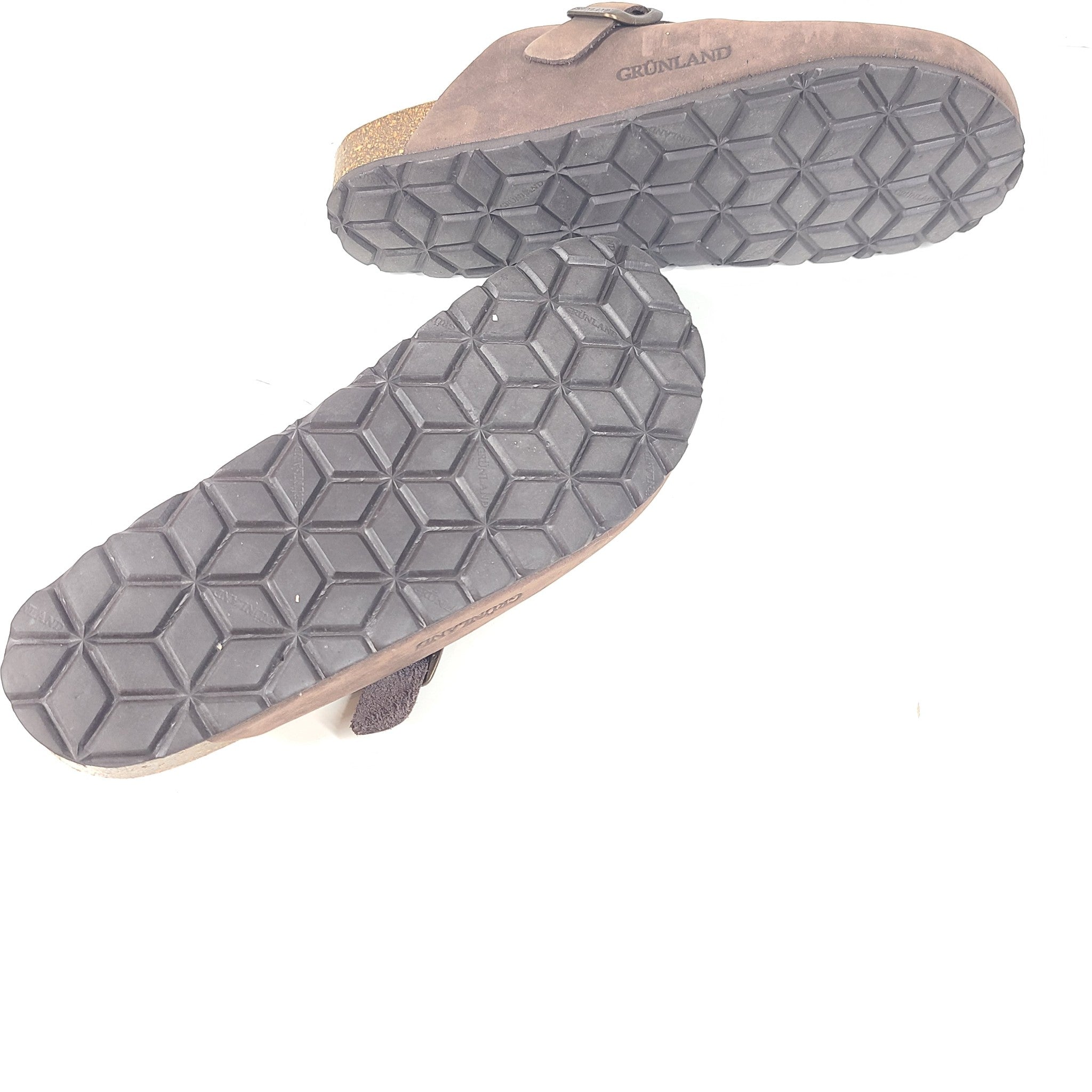 Grunland CB7033 Men's Robi Closed Leather Slipper Brown Sz 9 EUR 42 MINT