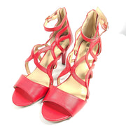 Cushion Walk by Avon Red Open Toe 3.5 Inch Strappy Heels Pumps Size 9