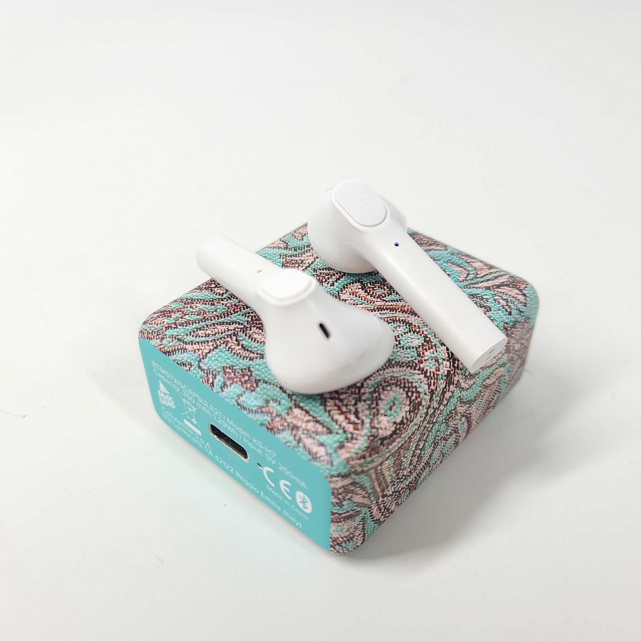 MusicSound True Wireless TWS In-Ear Bluetooth Headphones w/ Floral Case