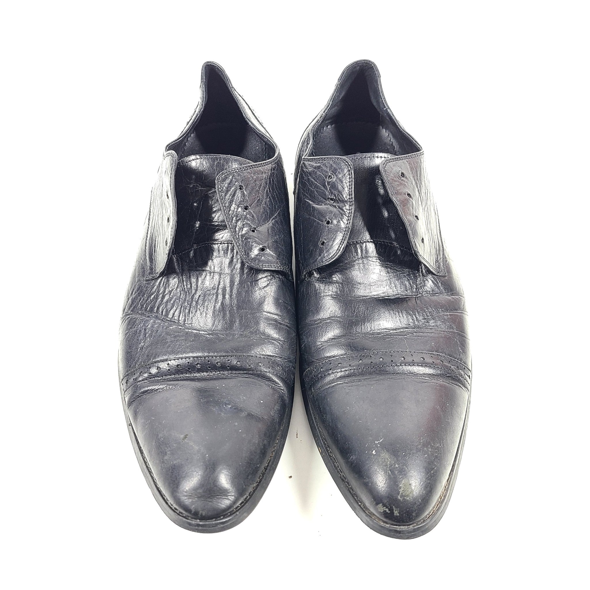 Emporio Armani Men's Derby Dress Shoes Black Leather Sz 12.5 EUR 47