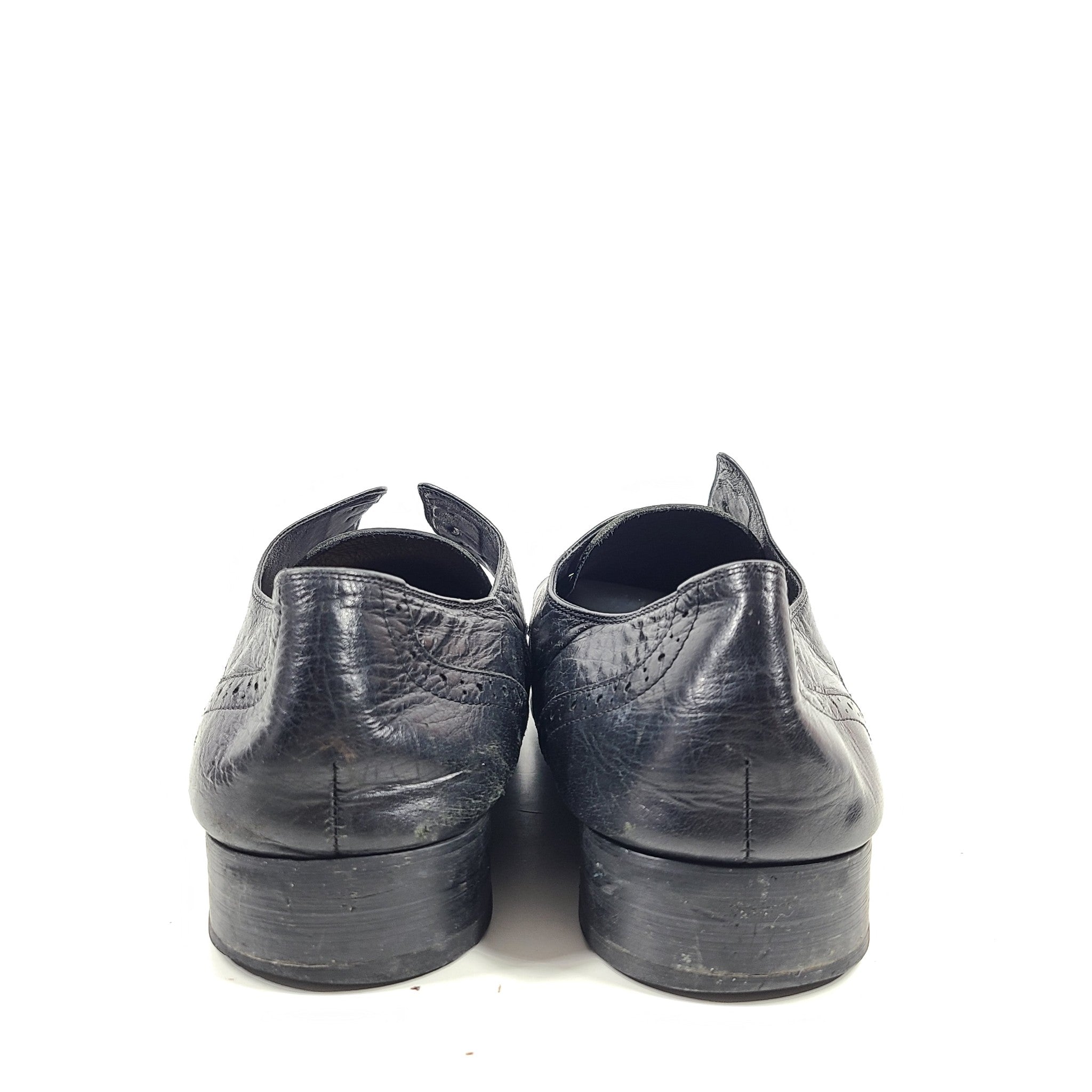 Emporio Armani Men's Derby Dress Shoes Black Leather Sz 12.5 EUR 47