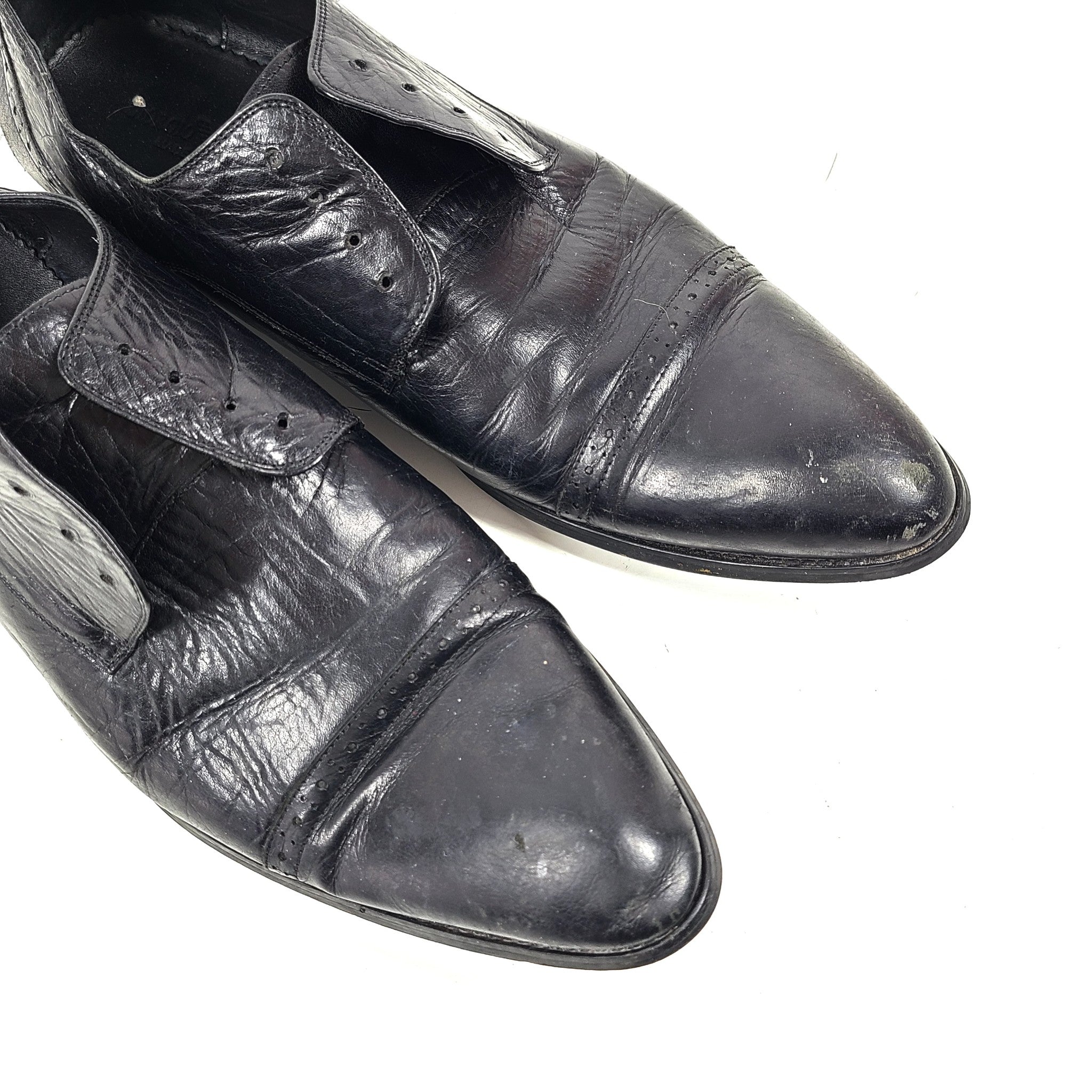 Emporio Armani Men's Derby Dress Shoes Black Leather Sz 12.5 EUR 47