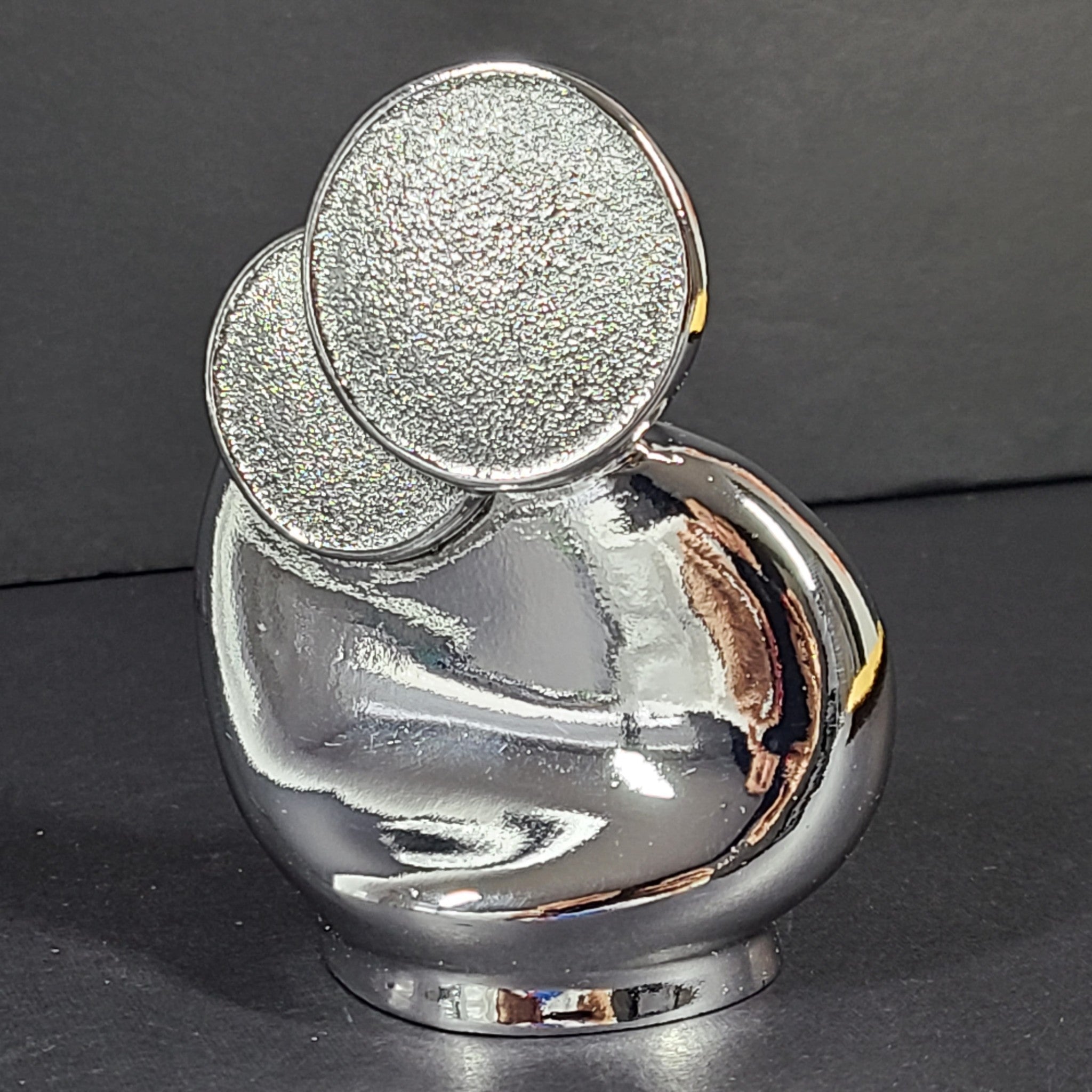 Modern Holy Family Mary Jesus Sculpture Silver Coated by Valenti