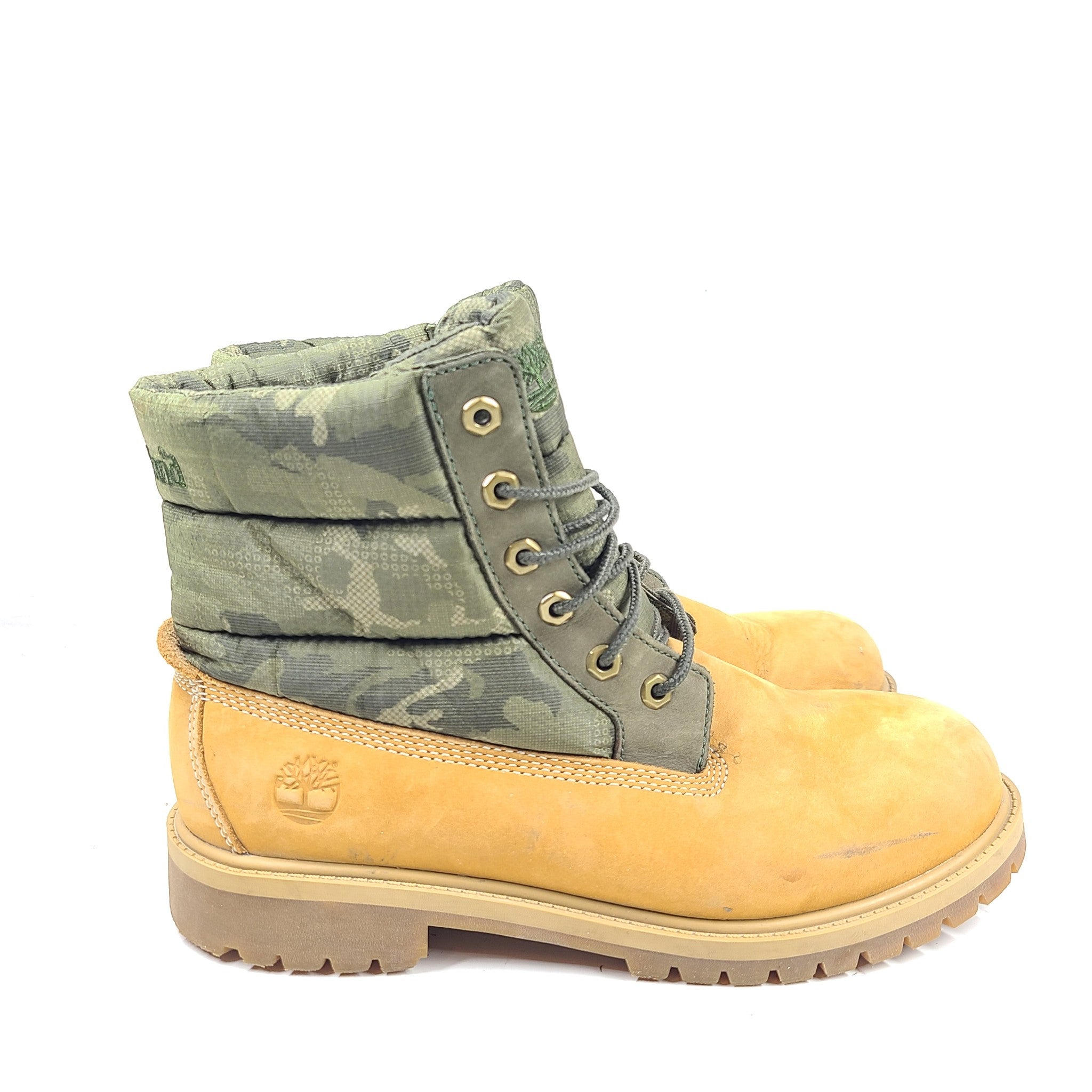 RARE Timberland Men’s Icon 6-inch Puffer Boots Wheat/Camo Men's Size 6.5