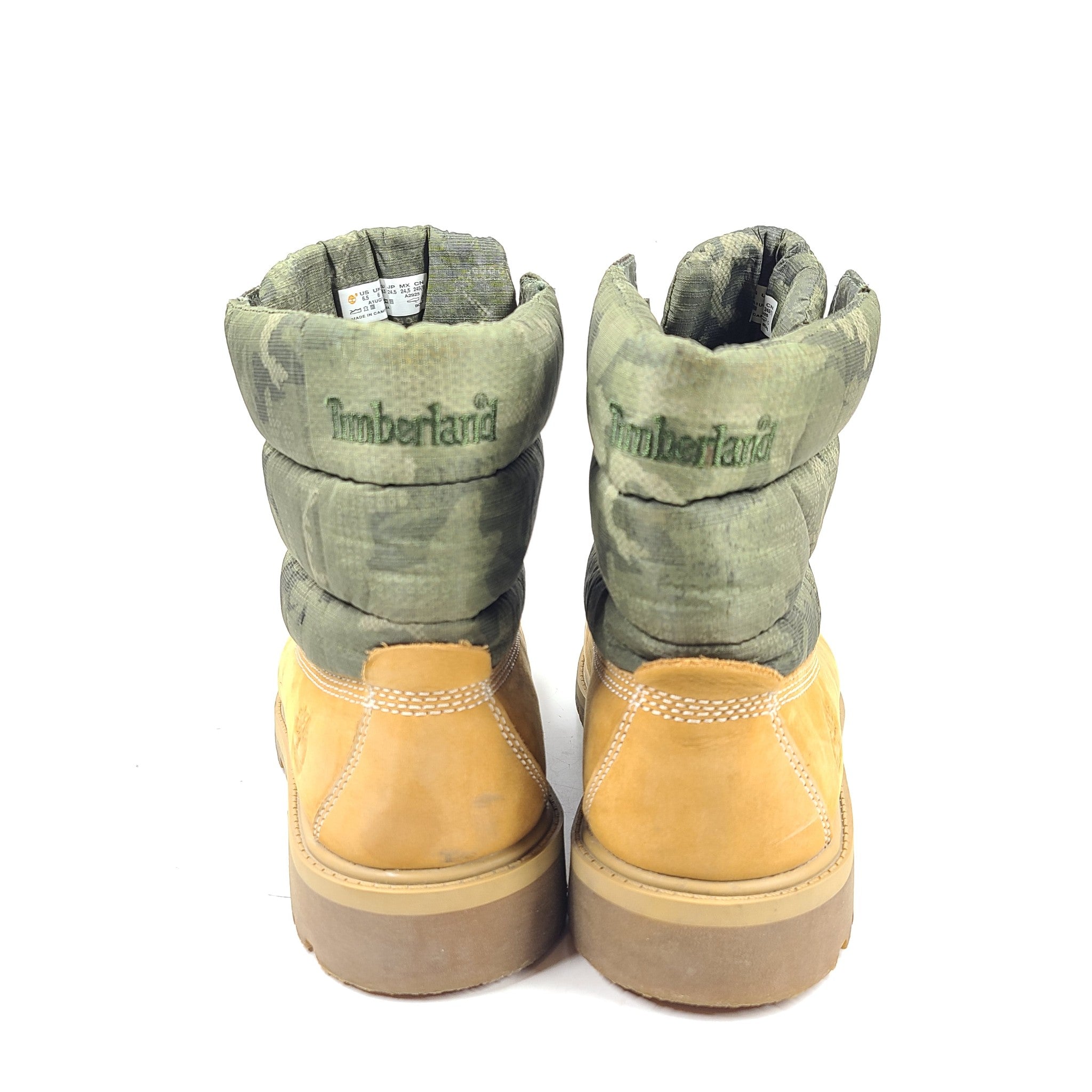 RARE Timberland Men’s Icon 6-inch Puffer Boots Wheat/Camo Men's Size 6.5