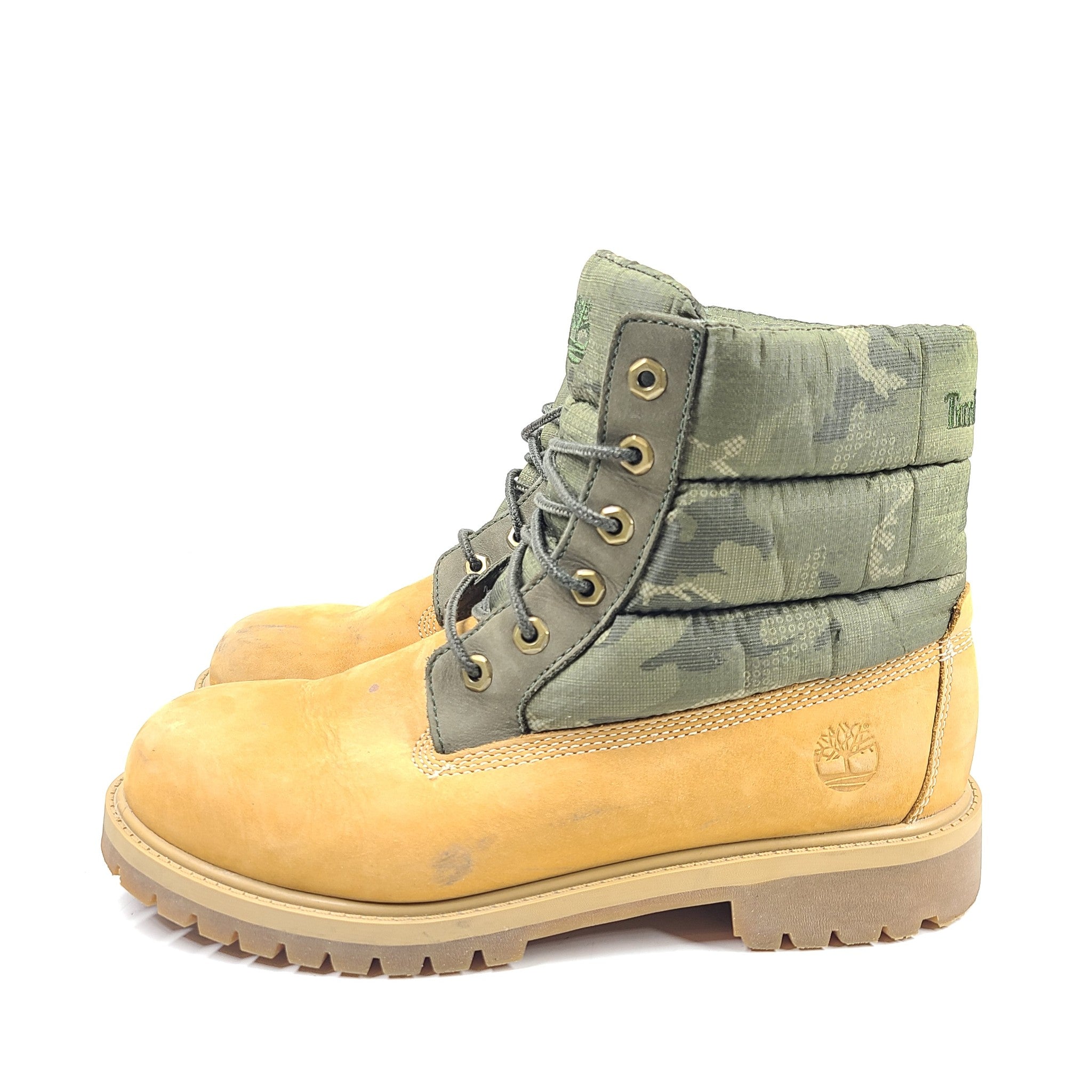 RARE Timberland Men’s Icon 6-inch Puffer Boots Wheat/Camo Men's Size 6.5