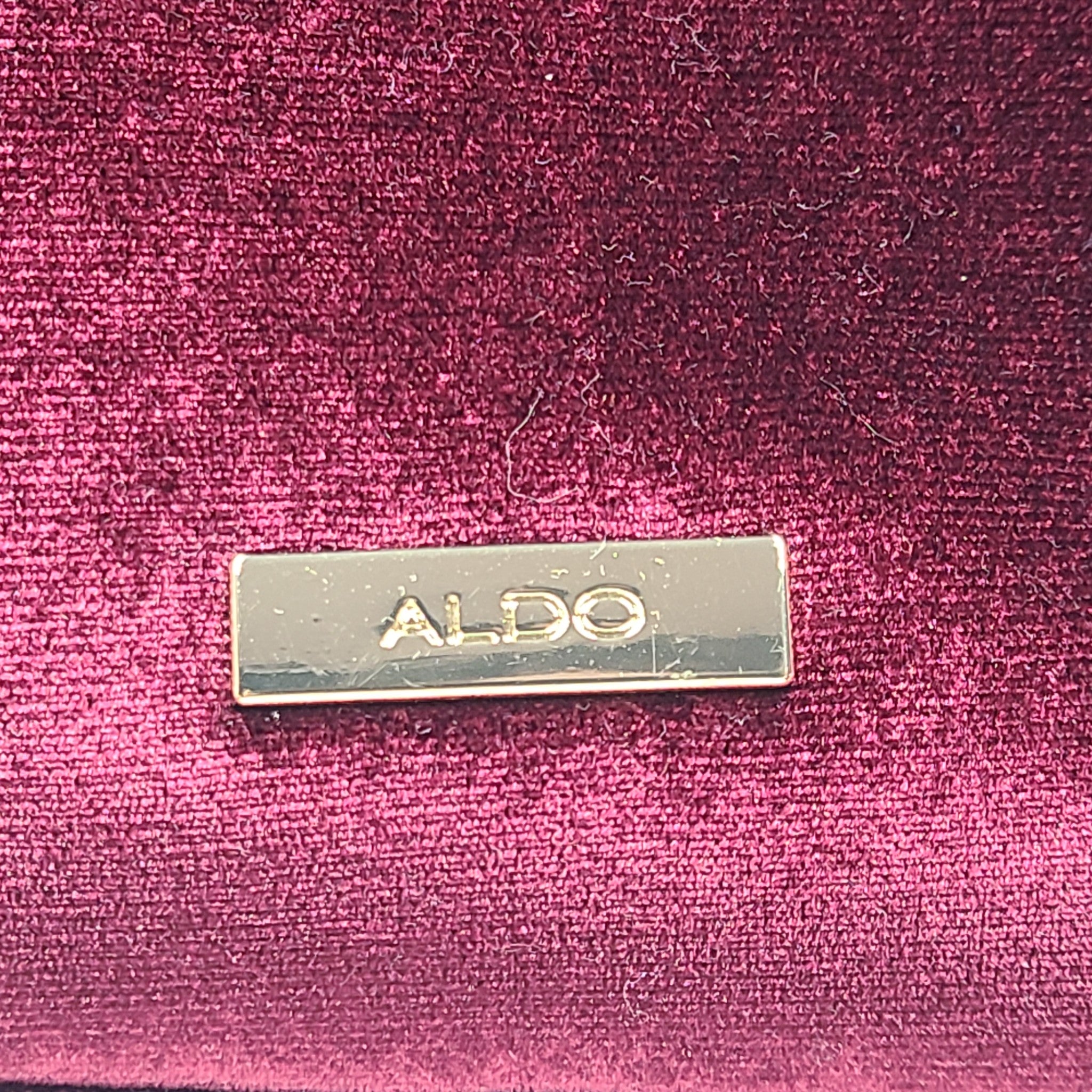 Aldo Massima Velvet Backpack Burgundy Red