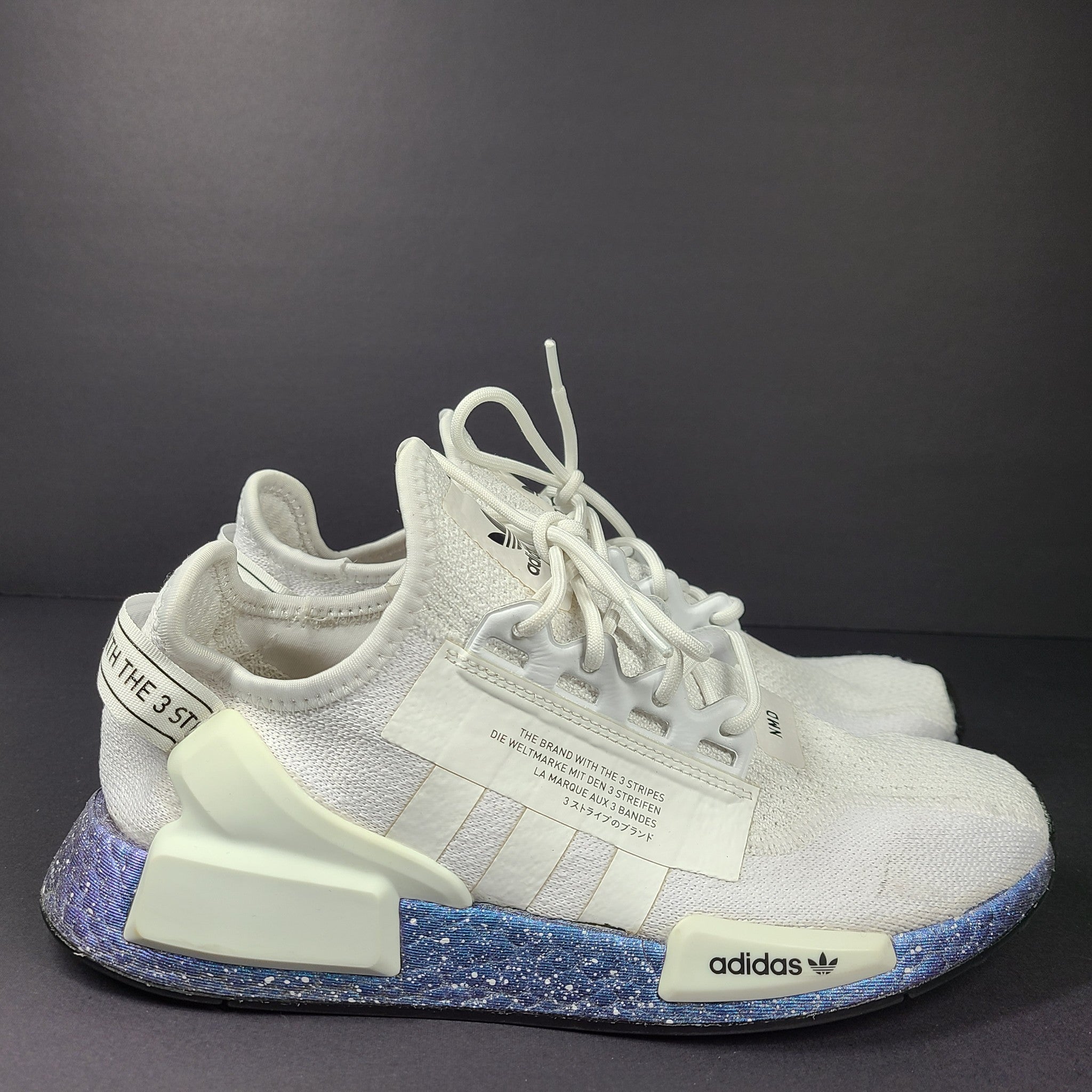 Adidas Men's NMD R1 V2 White Speckled Sneakers GX5163 Sz 8.5