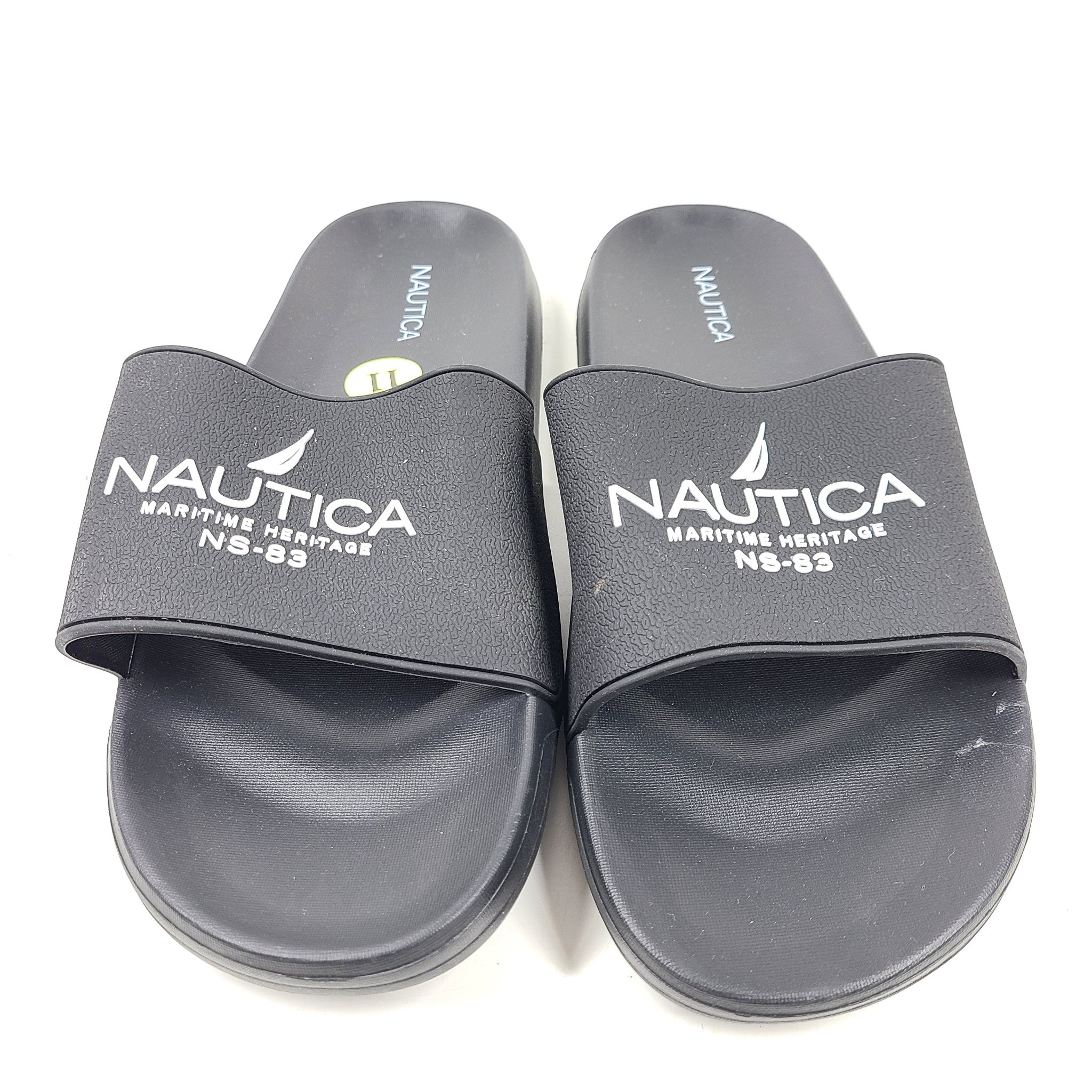 Nautica Men's Porter Athletic Slides Comfort Sandals Black Sz 11