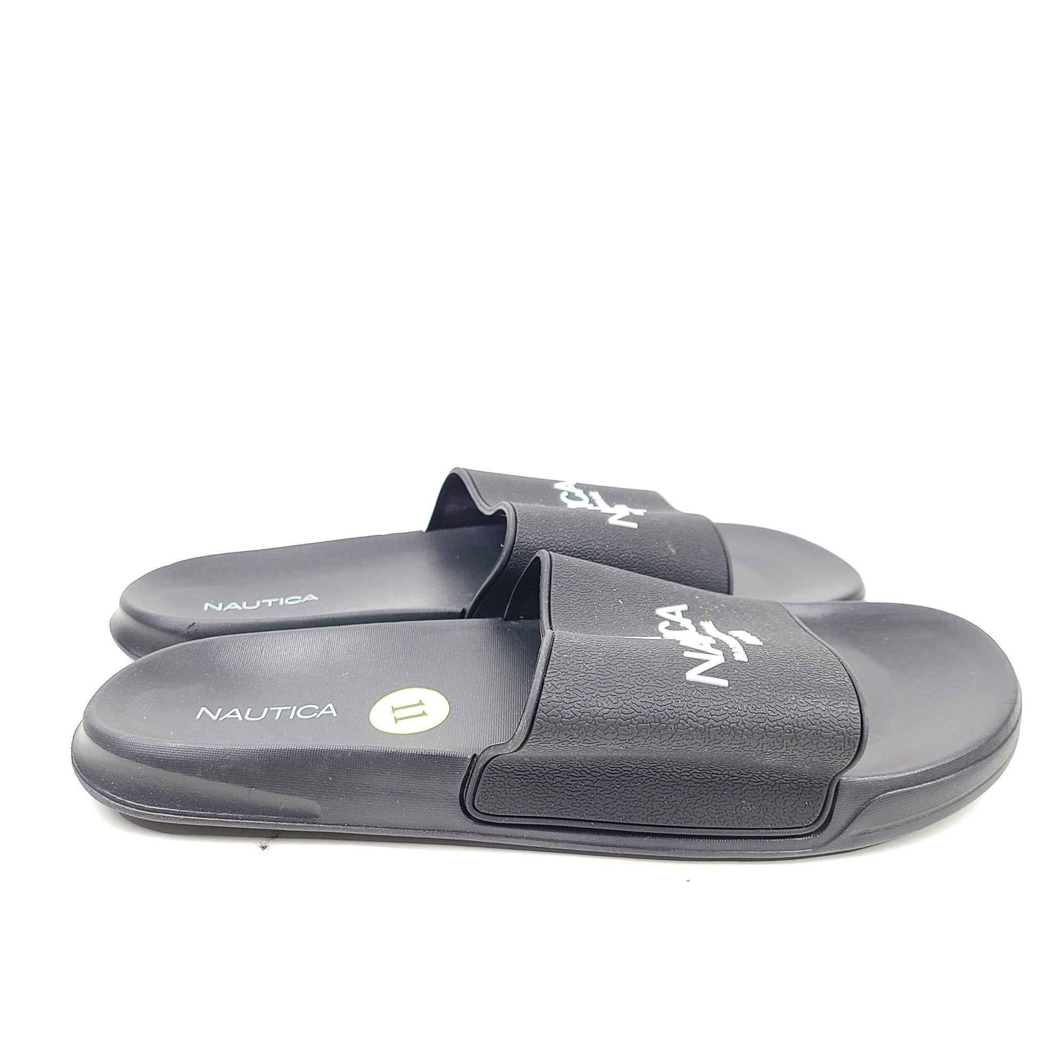Nautica Men's Porter Athletic Slides Comfort Sandals Black Sz 11
