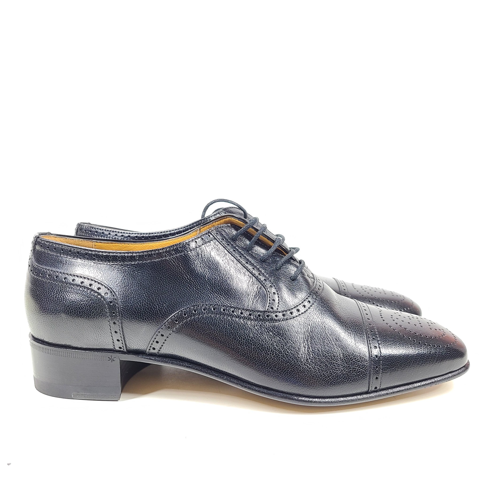 Gucci Men's Leather Oxford Dress Shoes with Brogue Detail 598300 US Sz 7