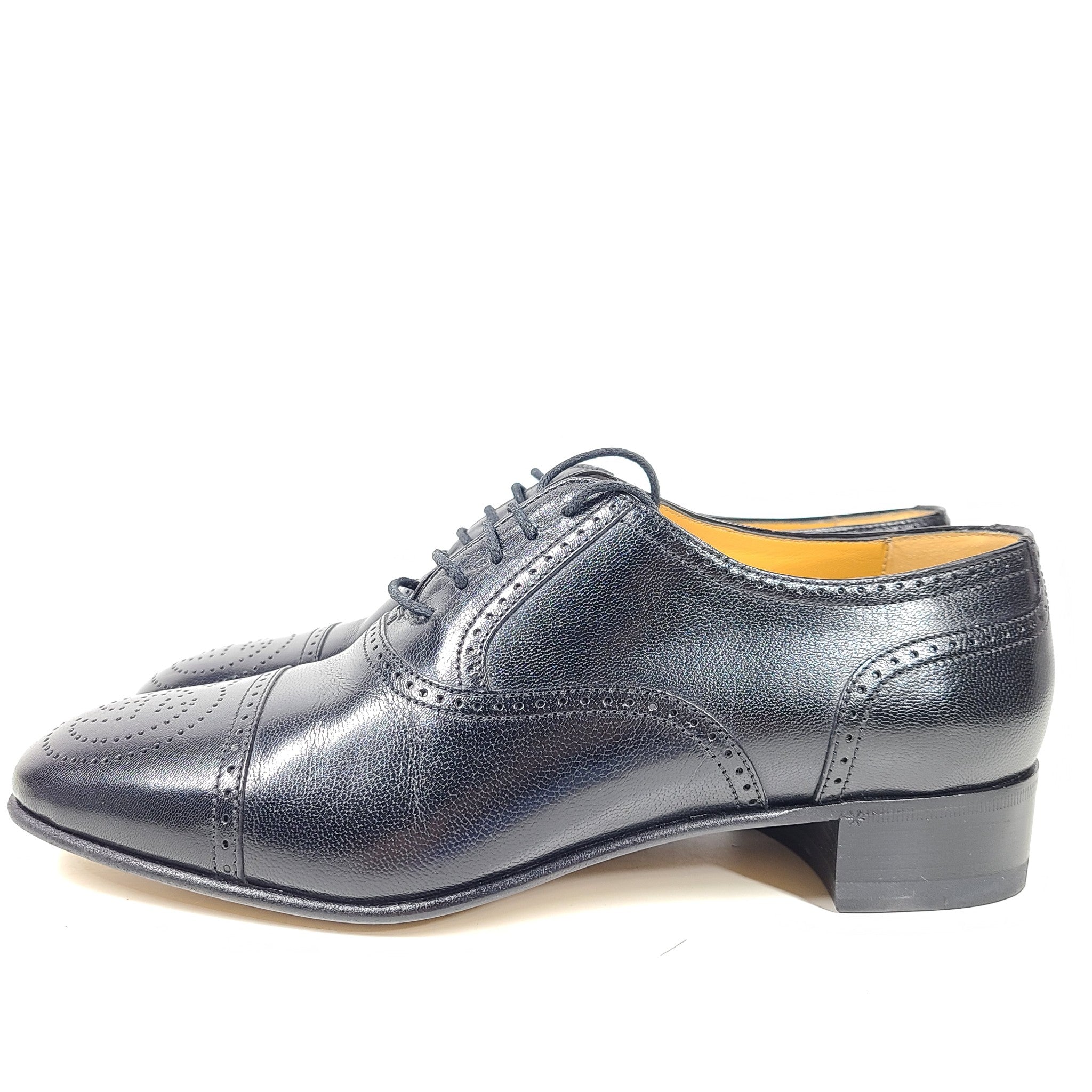 Gucci Men's Leather Oxford Dress Shoes with Brogue Detail 598300 US Sz 7