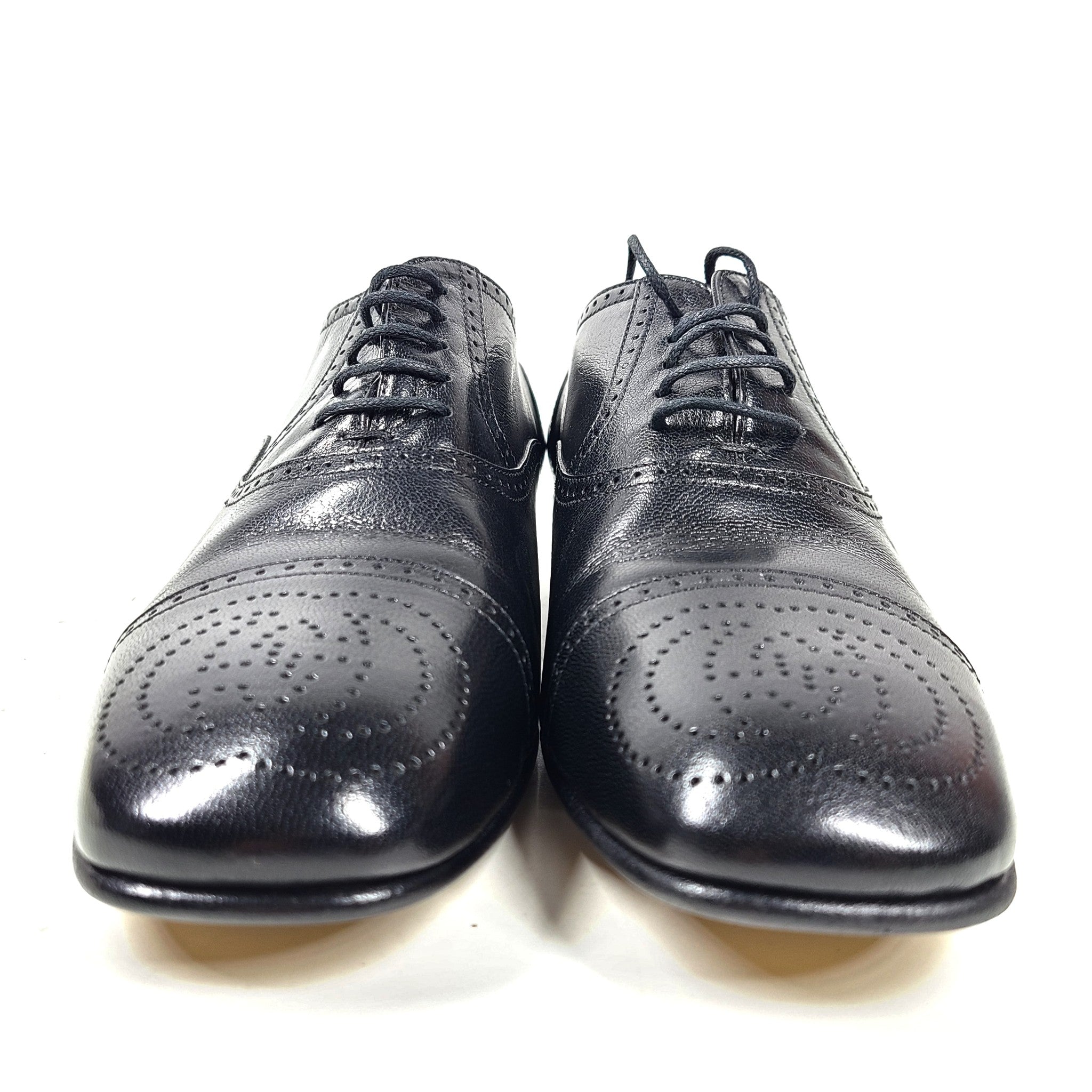 Gucci Men's Leather Oxford Dress Shoes with Brogue Detail 598300 US Sz 7