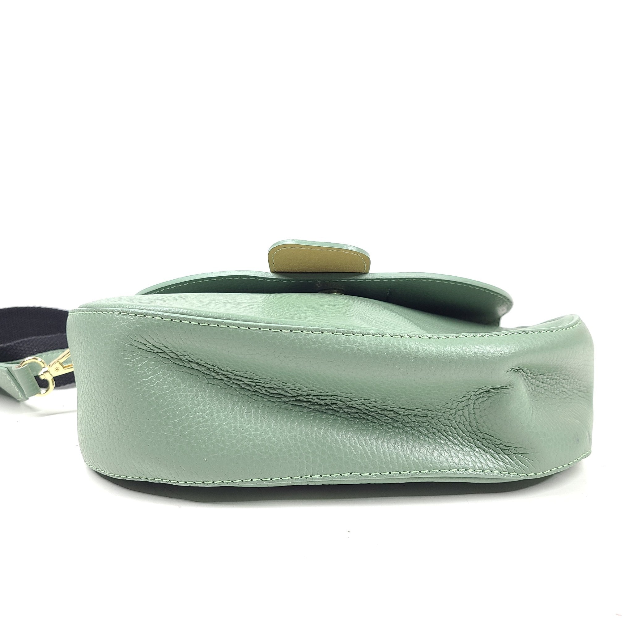 Mazzi d'Fiori Alessia Real Leather Satchel Crossbody Shoulder Bag Green